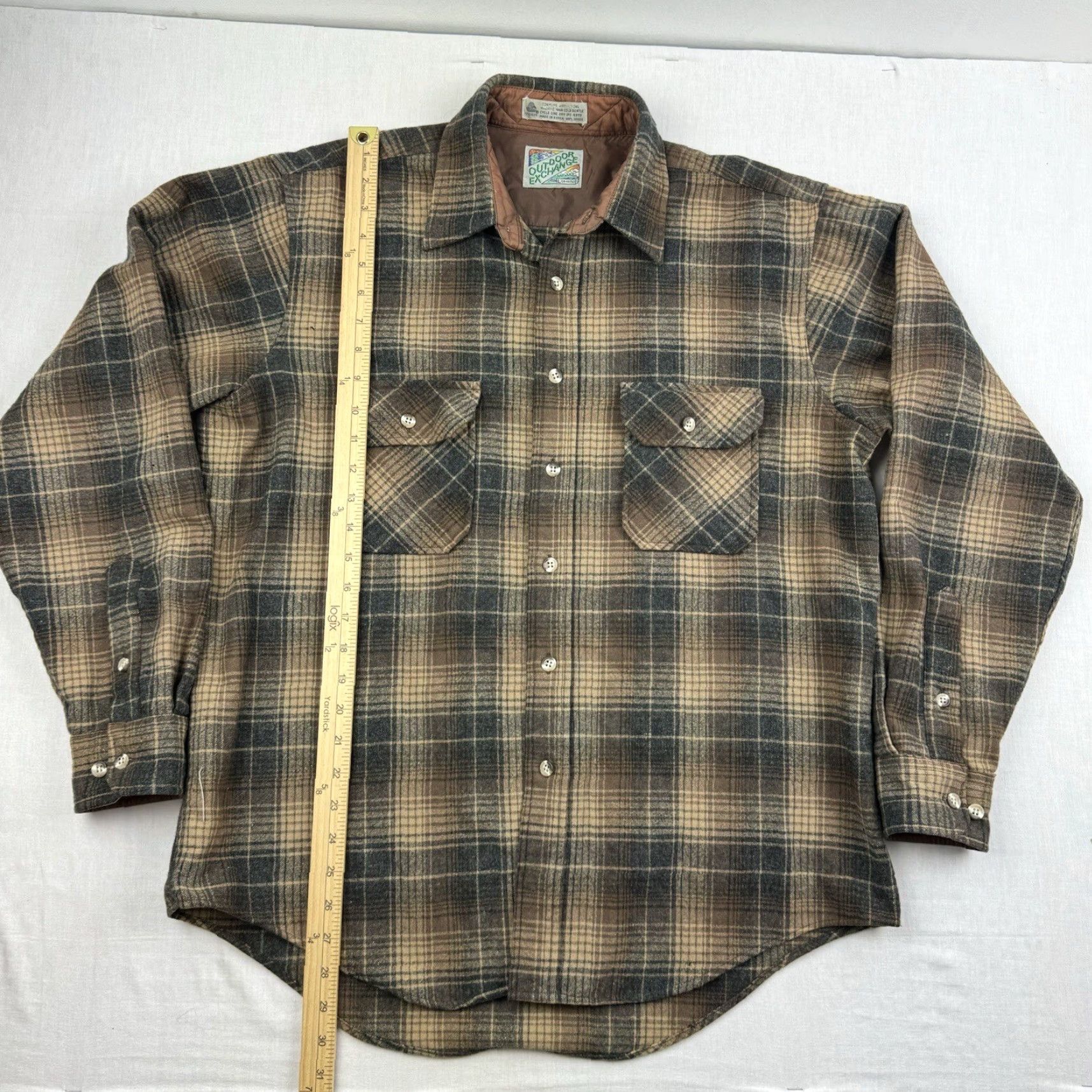 Vintage VINTAGE Outdoor Exchange Button Up Adult Large Brown Plaid Flannel Collar Nature Mens Size US L / EU 52-54 / 3 - 7 Thumbnail