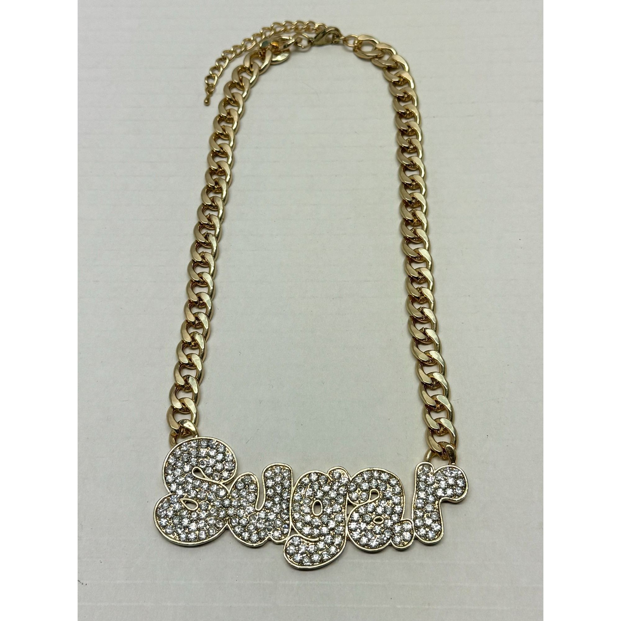Vintage Sugar Rhinestone Gold Collar Necklace Size ONE SIZE - 2 Thumbnail
