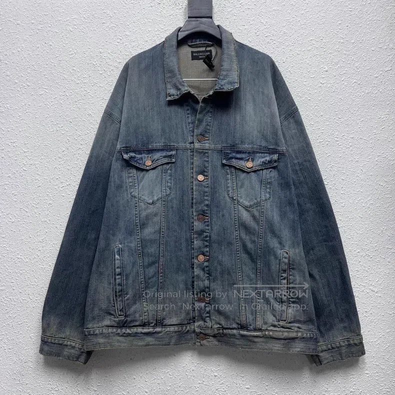 Balenciaga Balenciaga Masking Tape Elastic Bandage Blue Denim Jacket Size US M / EU 48-50 / 2 - 2 Thumbnail