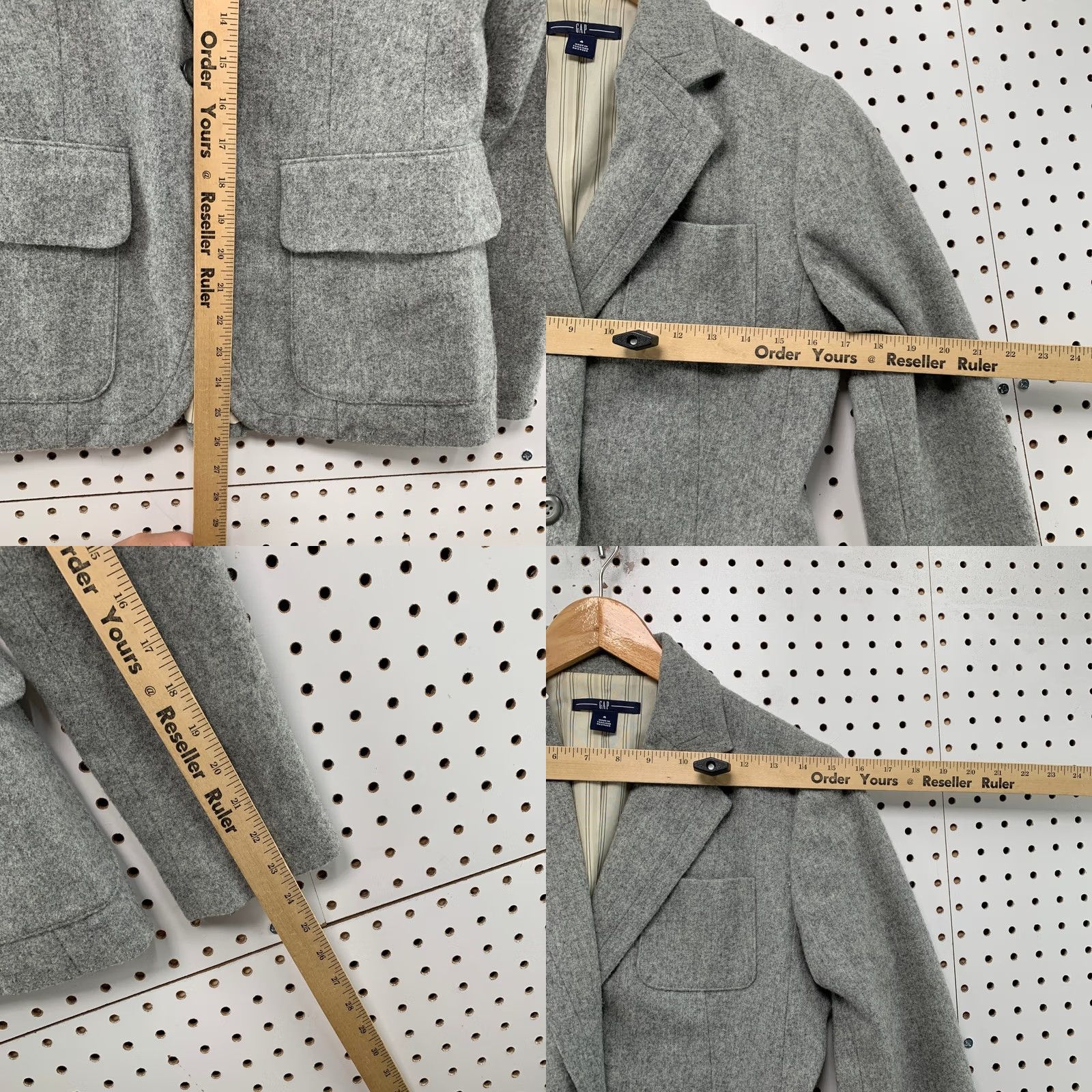 Gap Gap Blazer Jacket Gray Wool Blend One-Button Notch Lapel Size 4 Womens Work Casual Business Size S / US 4 / IT 40 - 9 Thumbnail