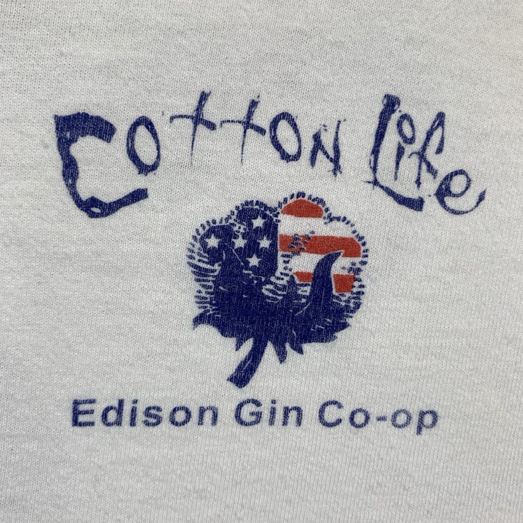 Gildan VINTAGE Gildan Cotton T-Shirt Men XL White 90s Farm Worker Logo Graphic Print Unisex All Seasons Size US XL / EU 56 / 4 - 4 Thumbnail