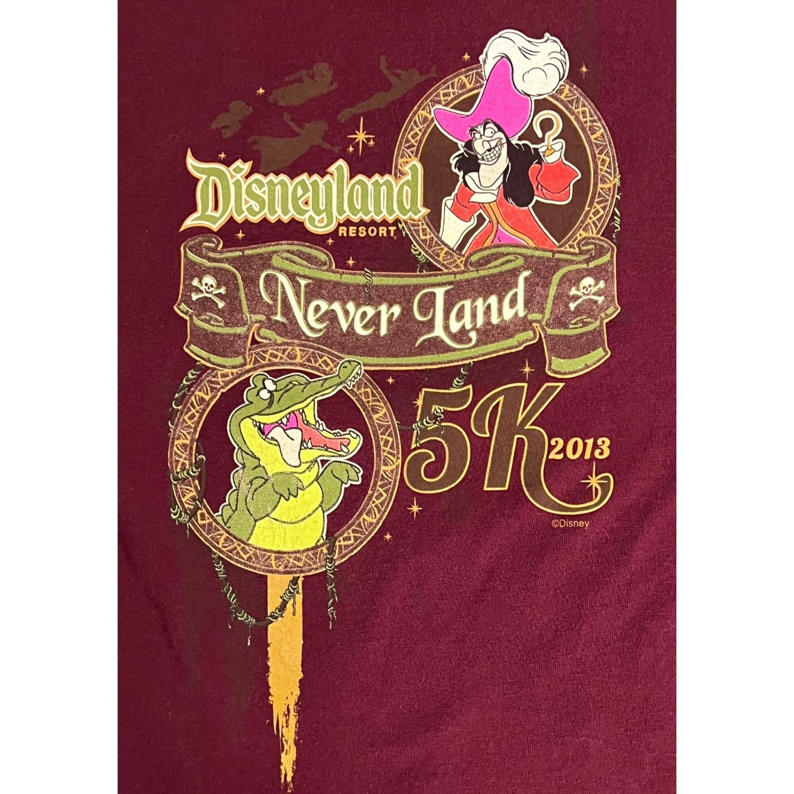 Disney Disneyland Resort Never Land 5K 2013 T-Shirt Captain Hook XL Size US XL / EU 56 / 4 - 2 Thumbnail