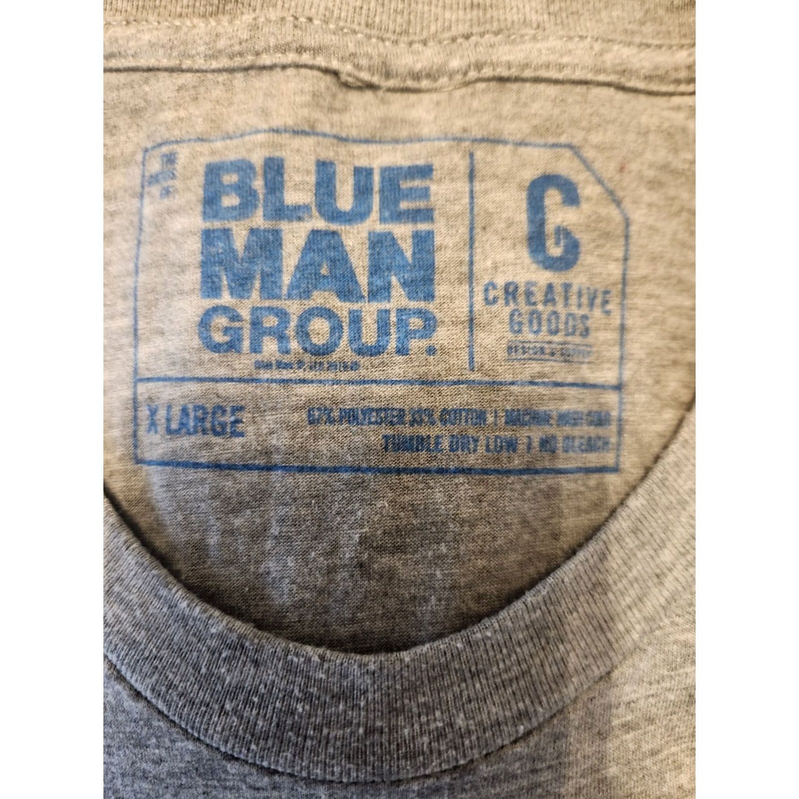 Vintage Blue Man Group Chicago Gray Short Sleeve T-Shirt XL Men Music Size US XL / EU 56 / 4 - 2 Thumbnail