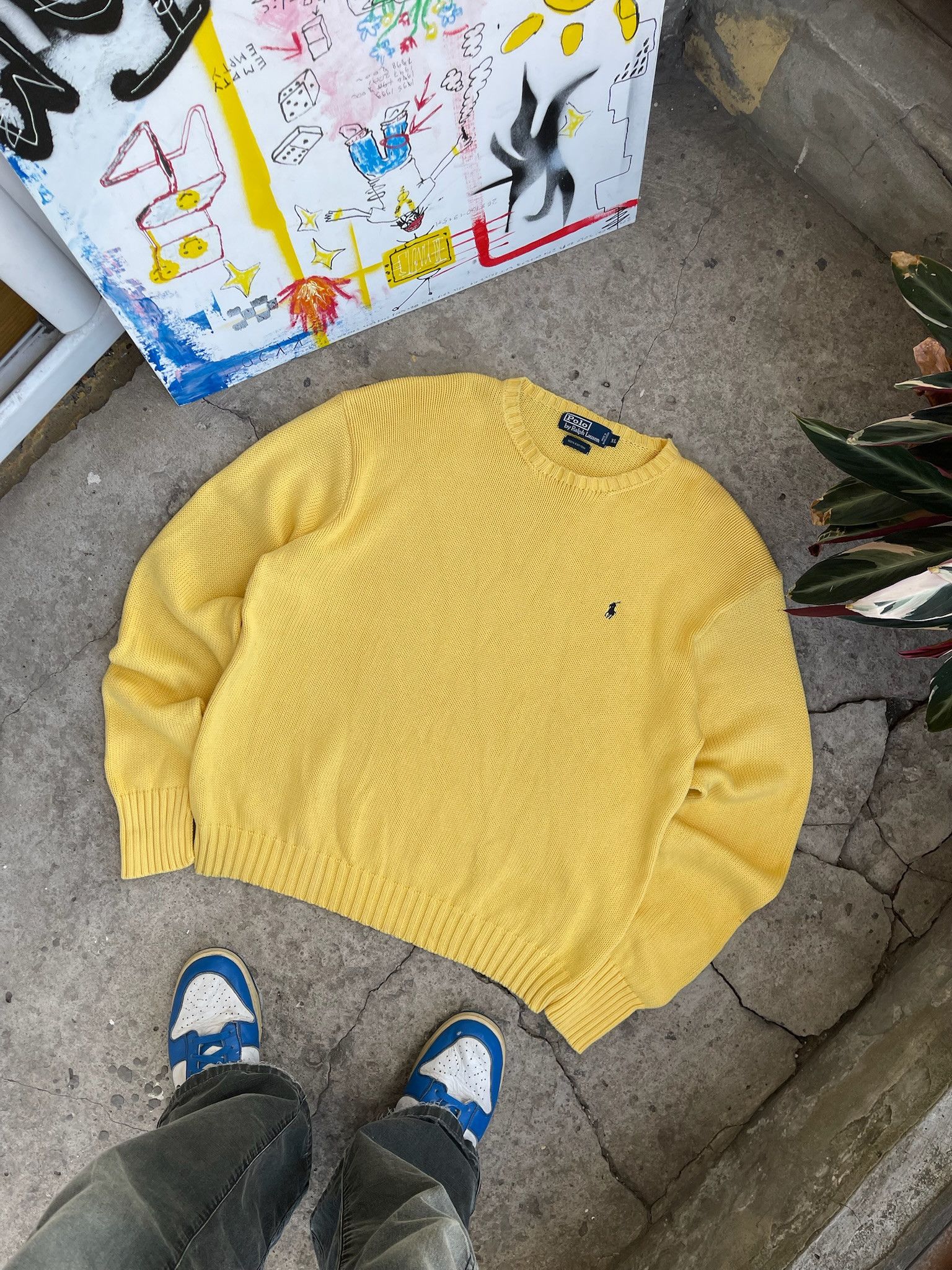 Polo Ralph Lauren Vintage Polo Ralph Lauren Yellow Knit Sweater Size US XL / EU 56 / 4 - 8 Thumbnail