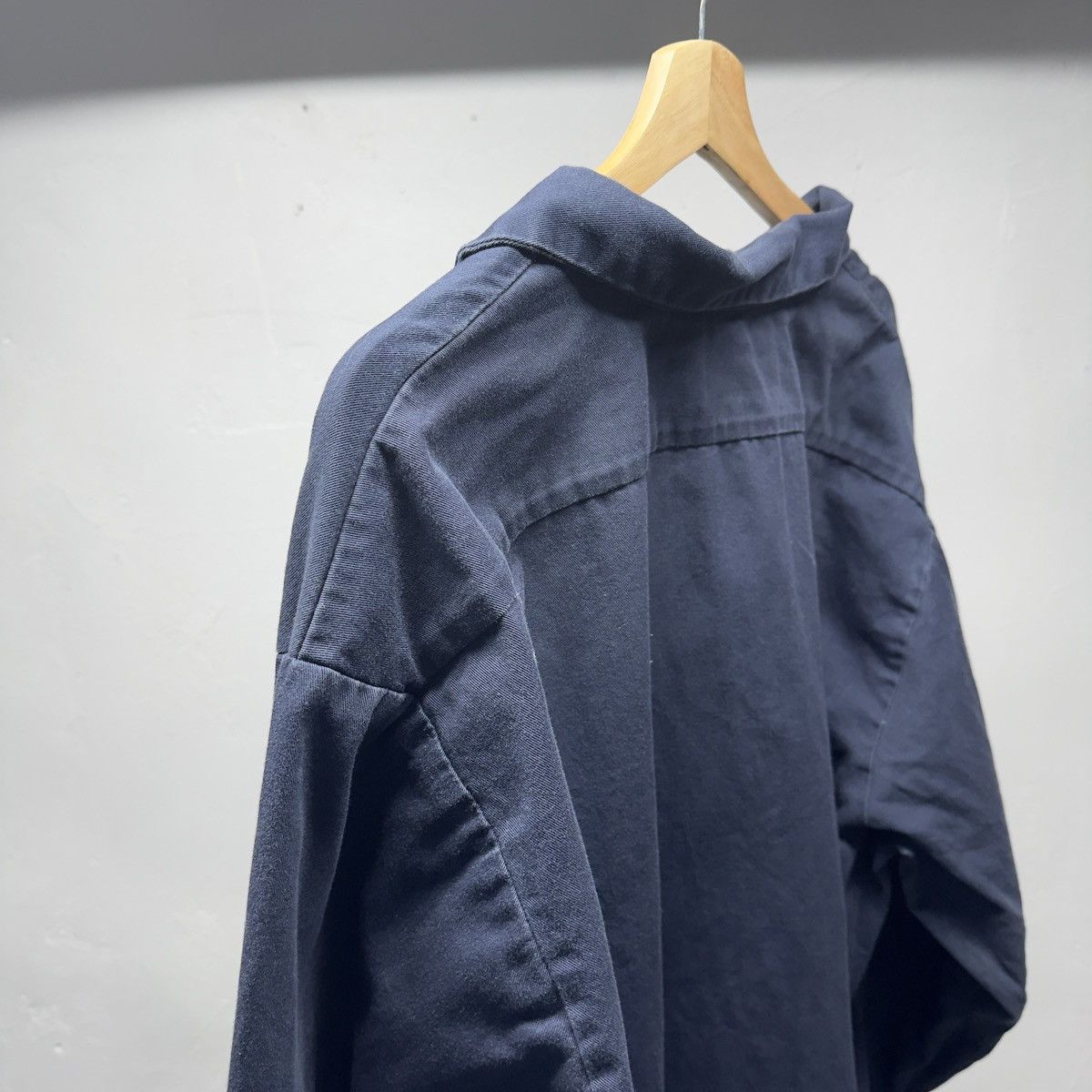 Vintage Thrashed Faded Distressed Blue Work Shirt ERD Grunge Chrome Size US XXL / EU 58 / 5 - 6 Thumbnail