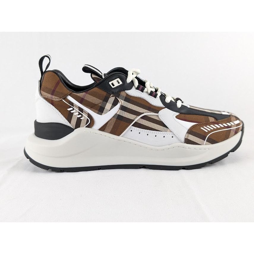 Burberry o1rshd1 Check Vintage Cotton Sean Low Top Sneakers Size US 12.5 / EU 45-46 - 4 Thumbnail