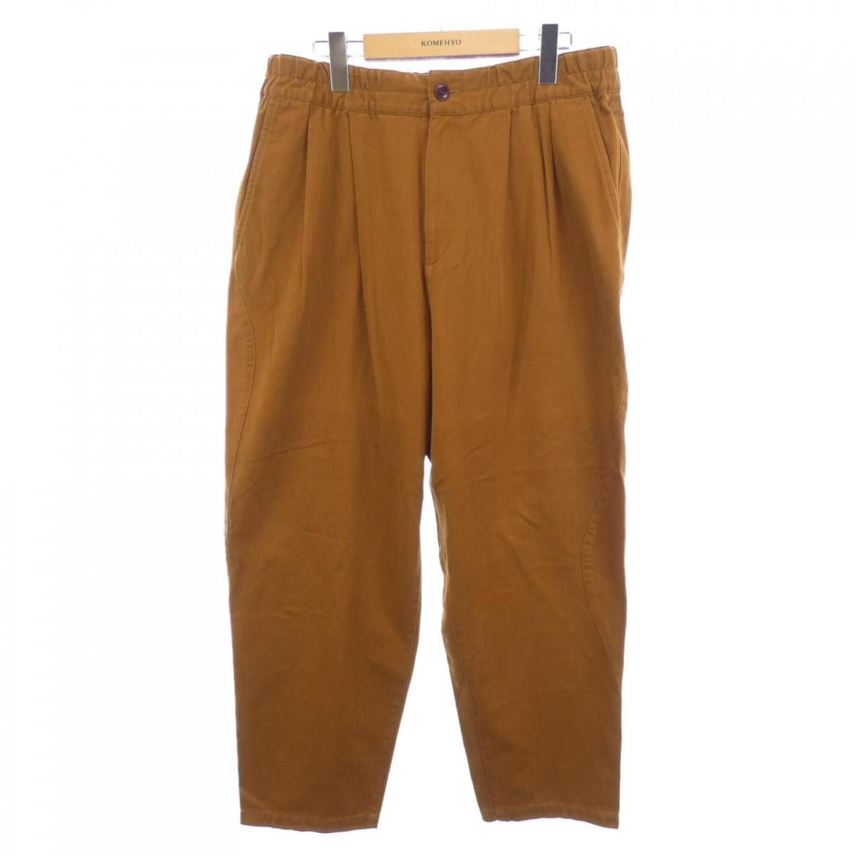 image of Undercover Cropped Pants Front: Zipper Elastic Waist Plain Brown, Men's (Size 33)