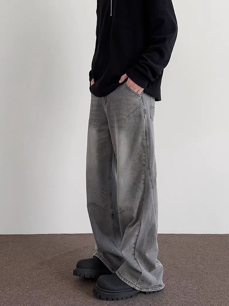 Japanese Brand × Jean Street vintage silhouette grey baggy jeans Size US 34 / EU 50 - 3 Thumbnail