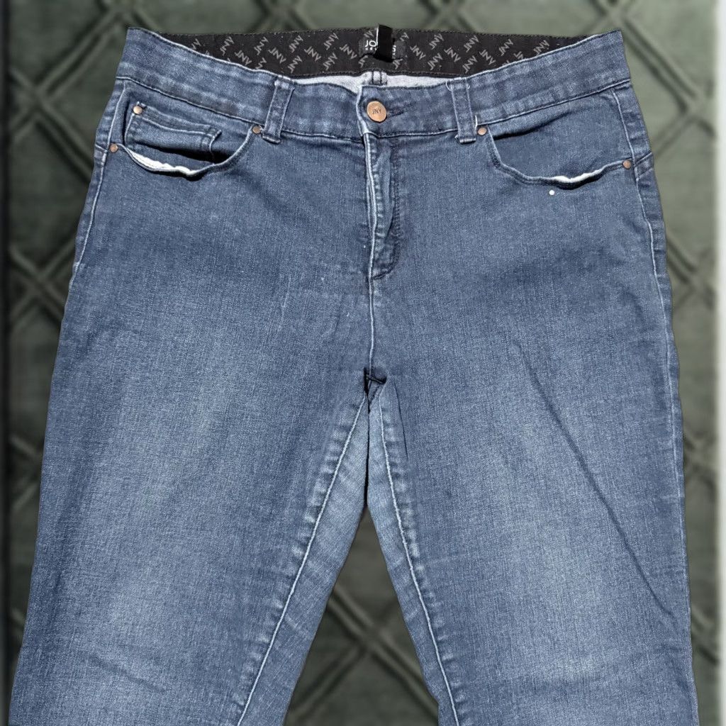 Jones New York Jones New York Stretch Denim Jeans Women Blue Dark-Wash Zip-Fly Straight-Leg 12 Size 34" / US 12 / IT 48 - 1 Thumbnail