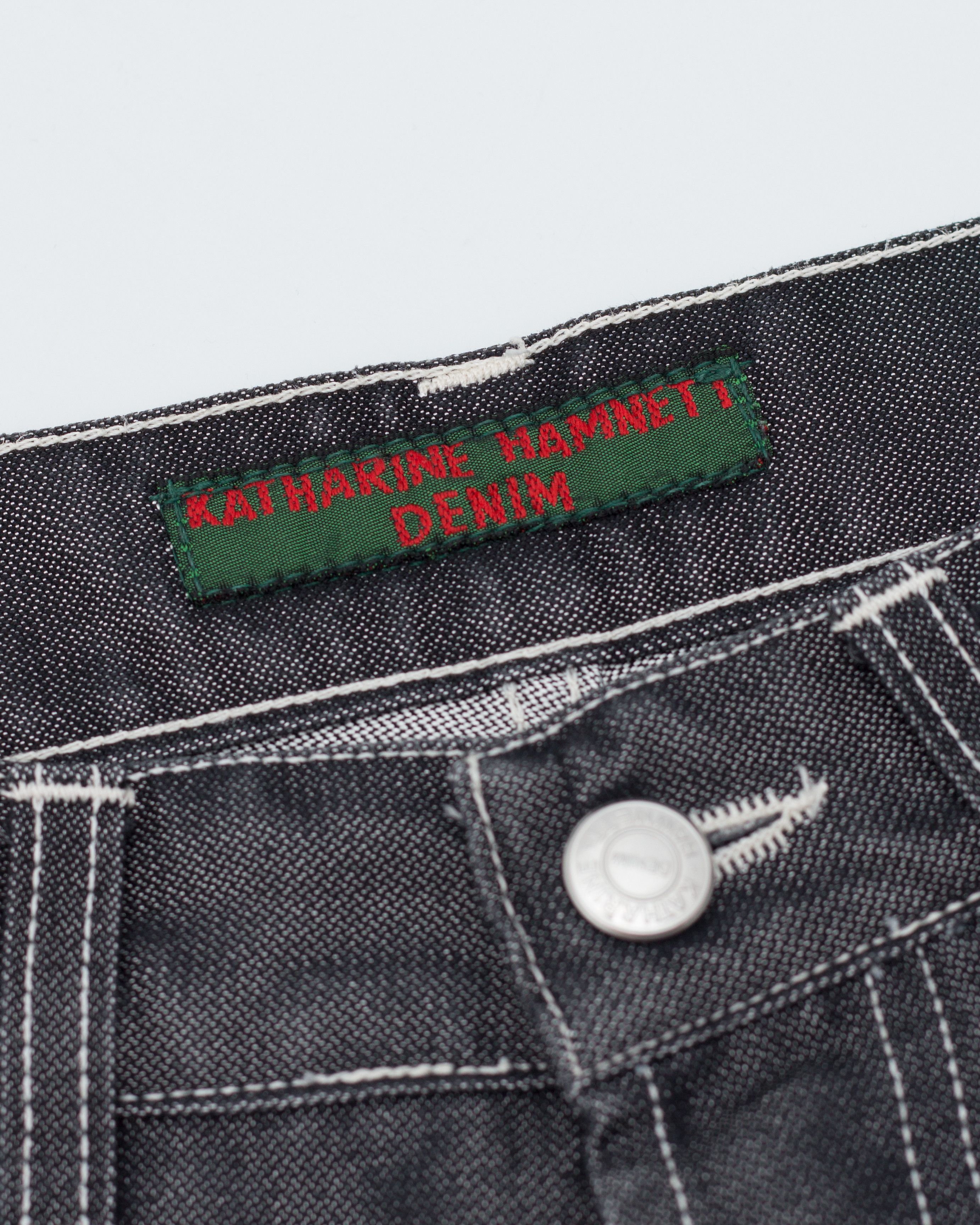 Katharine Hamnett London Vintage Graphite Shine Button Fly Straight Leg Denim Size US 30 / EU 46 - 7 Thumbnail