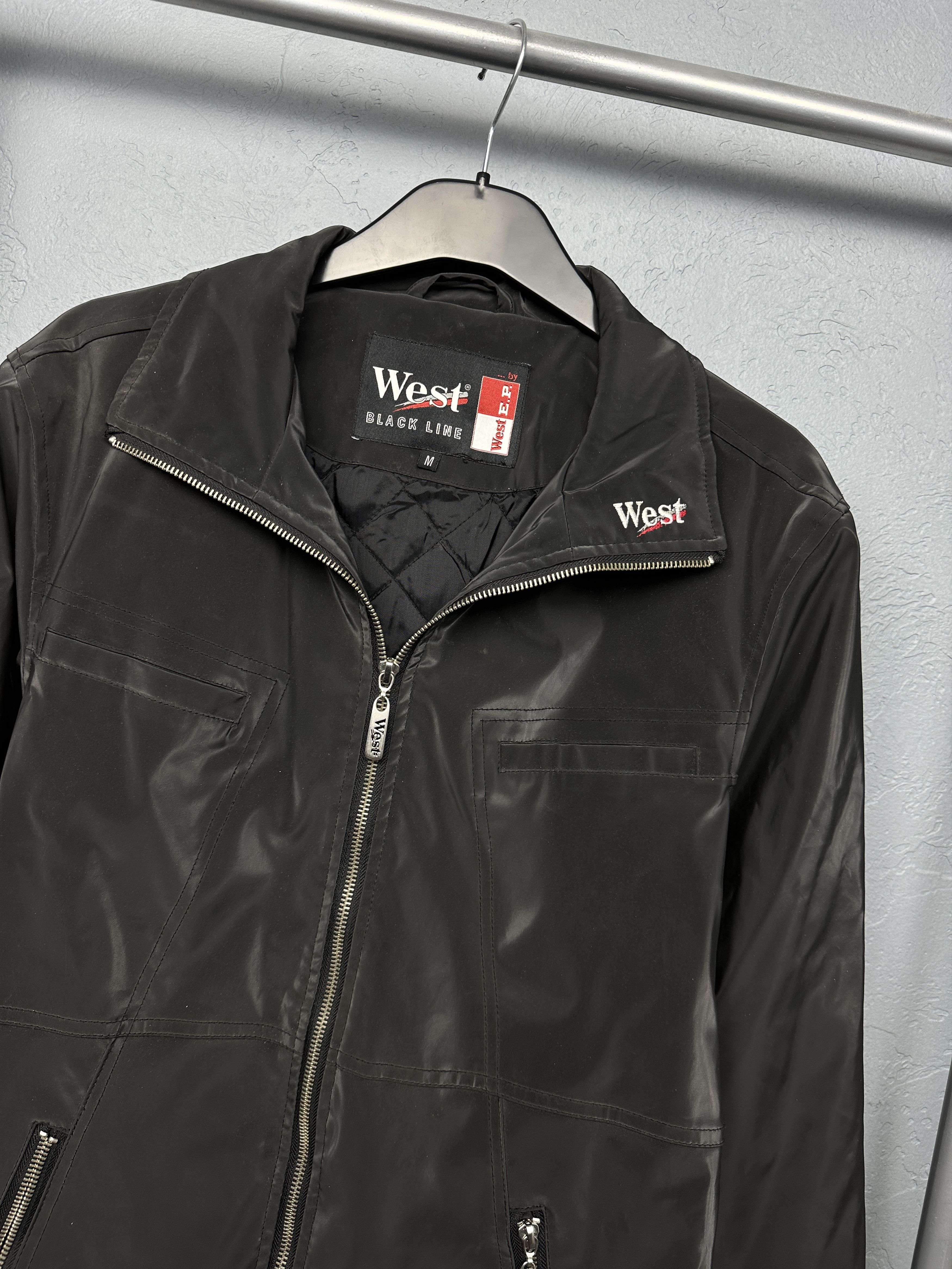 Vintage West Black Line 90s Vintage Mens Jacket Racing Japanese Size US M / EU 48-50 / 2 - 2 Thumbnail