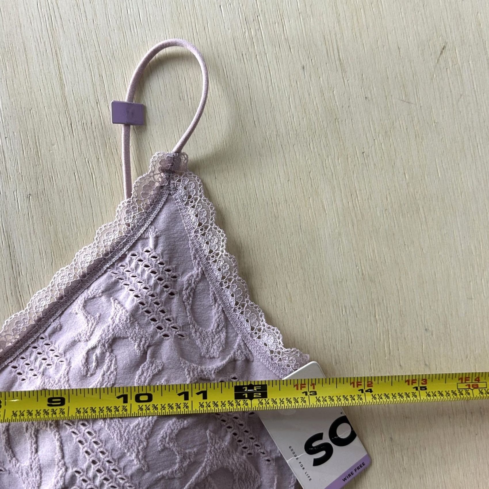 Vintage SO Bralette Womens XL Purple Lace Wireless Adjustable Straps Stretch Pullover Size ONE SIZE - 2 Thumbnail