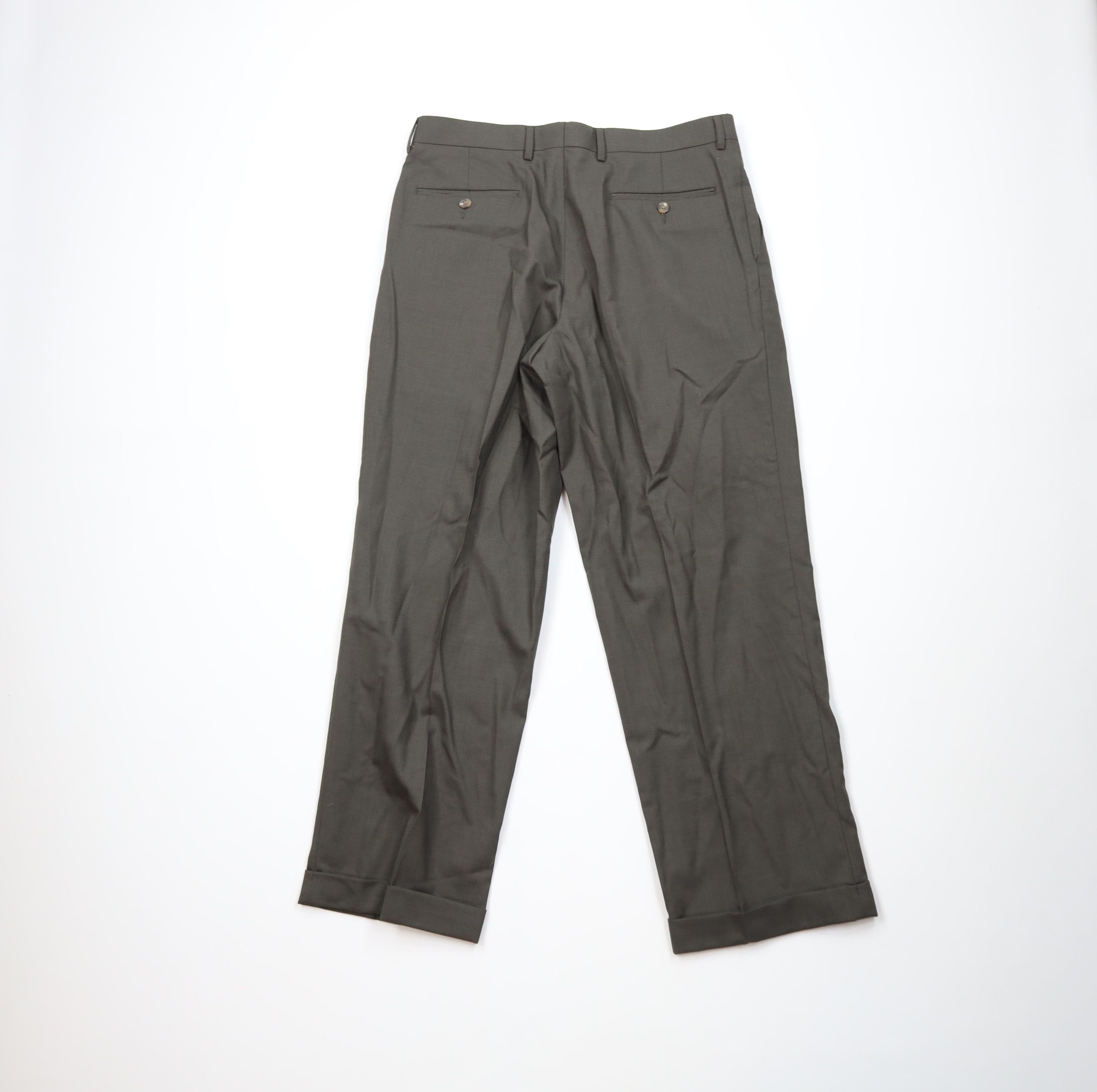 Ralph Lauren Vintage 90s Ralph Lauren Cuffed Wool Wide Leg Chino Pants Size US 34 / EU 50 - 7 Thumbnail
