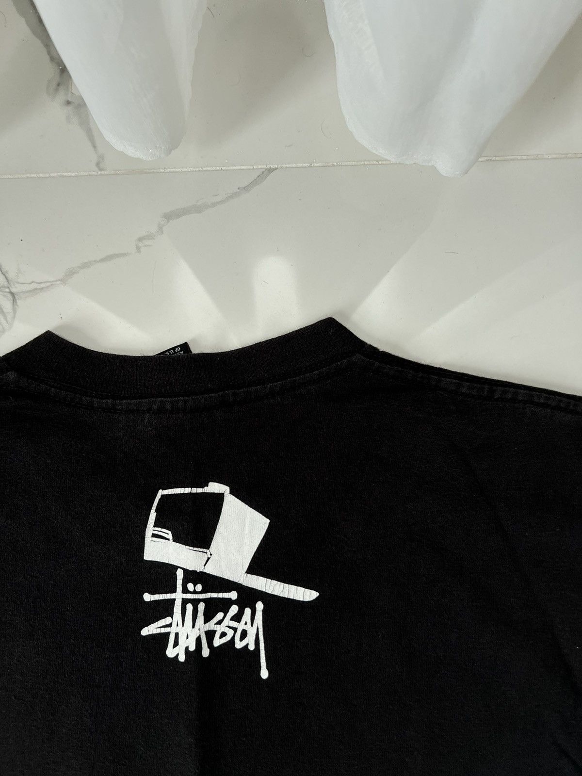 Stussy × Vintage 90's STUSSY REAS RARE Y2K CAP GUY TEE RETRO Size US S / EU 44-46 / 1 - 7 Thumbnail