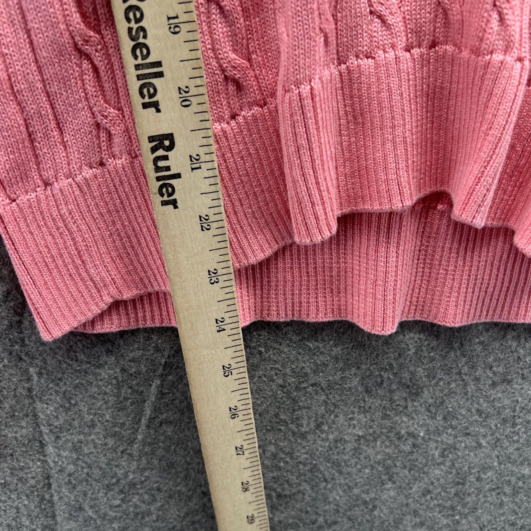 Pinko VINTAGE Fairway & Greene Sweater Women Small Pullover V-Neck Pink Cable Knit Long Sleeve Size S / US 4 / IT 40 - 6 Thumbnail