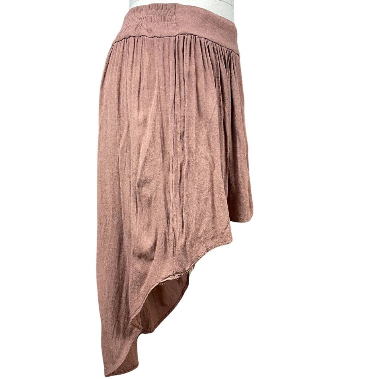 Designer BLUETTE Rose High Low Skirt Elastic Waist Womens (M) Italy Size 30" / US 8 / IT 44 - 3 Thumbnail