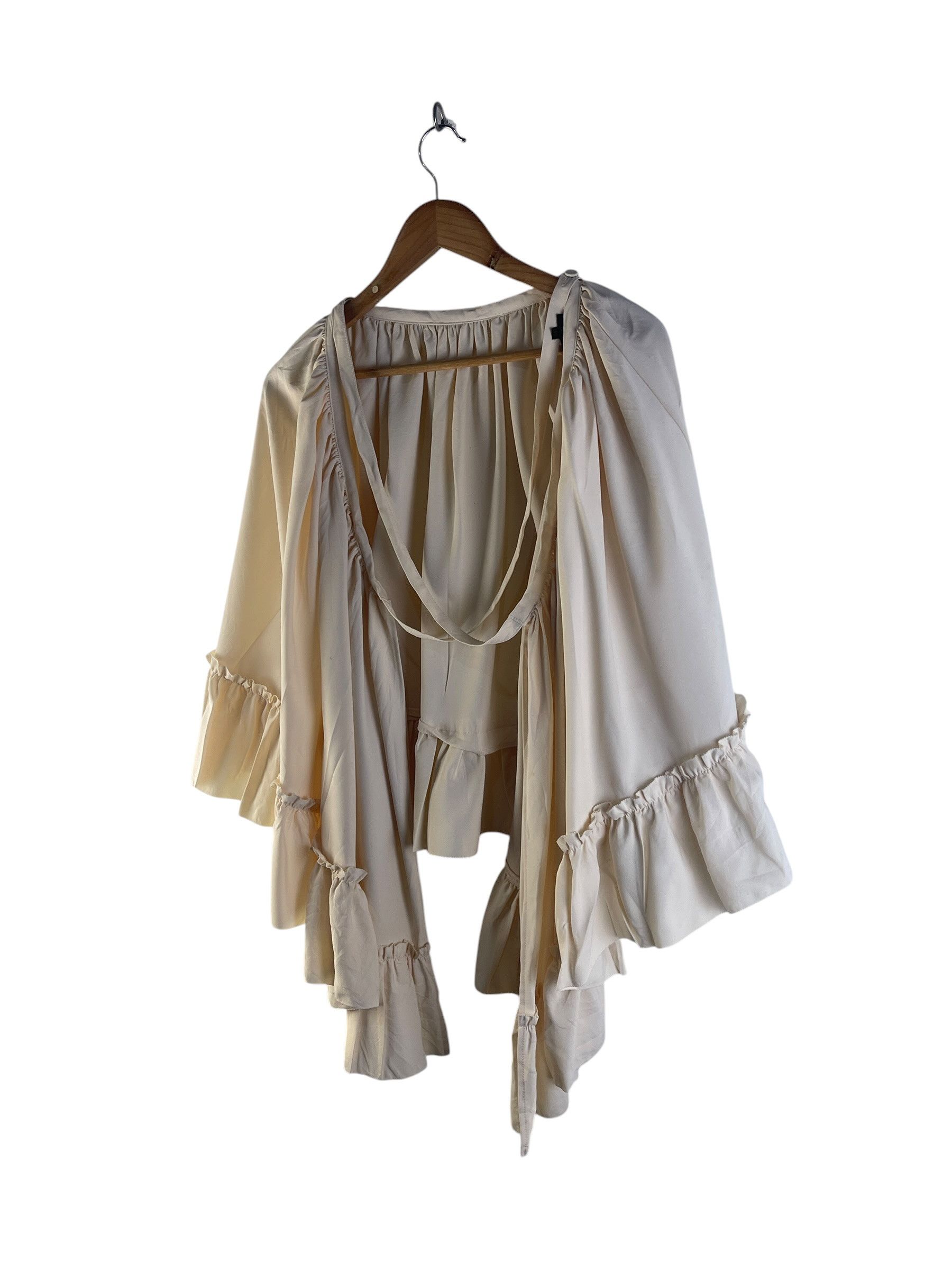 Jean Paul Gaultier Jean Paul Gaultier Femme Ruffle Draped Silk Blouse Ivory 90s Size 32" / US 10 / IT 46 - 5 Thumbnail