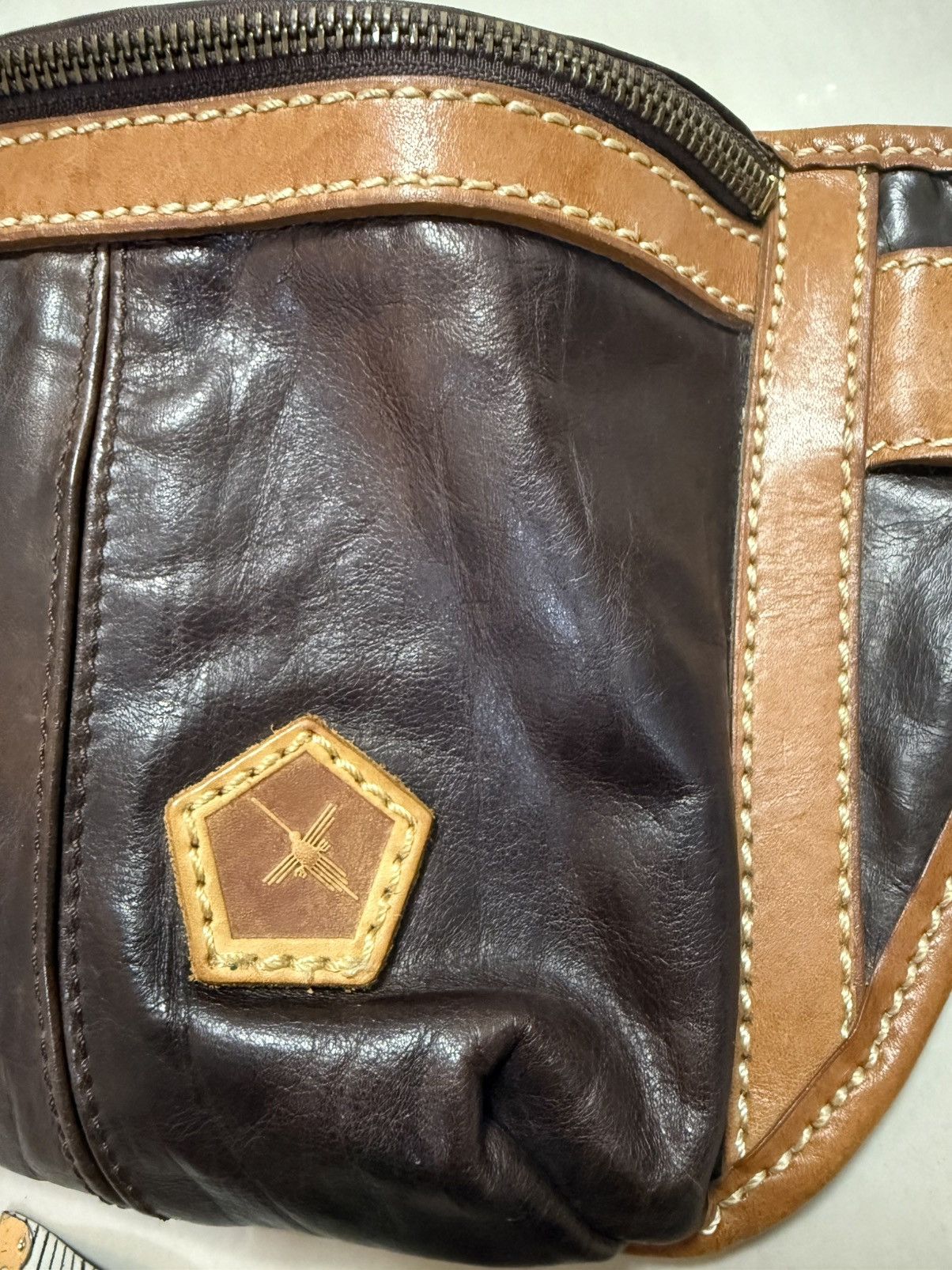 Japanese Brand Leather Waist Fanny bag AinSoph.JP Size ONE SIZE - 6 Thumbnail