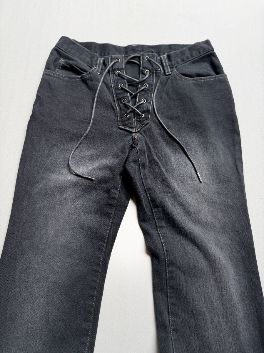 Japanese Brand Asm lace up flare jeans Size US 27 - 2 Thumbnail