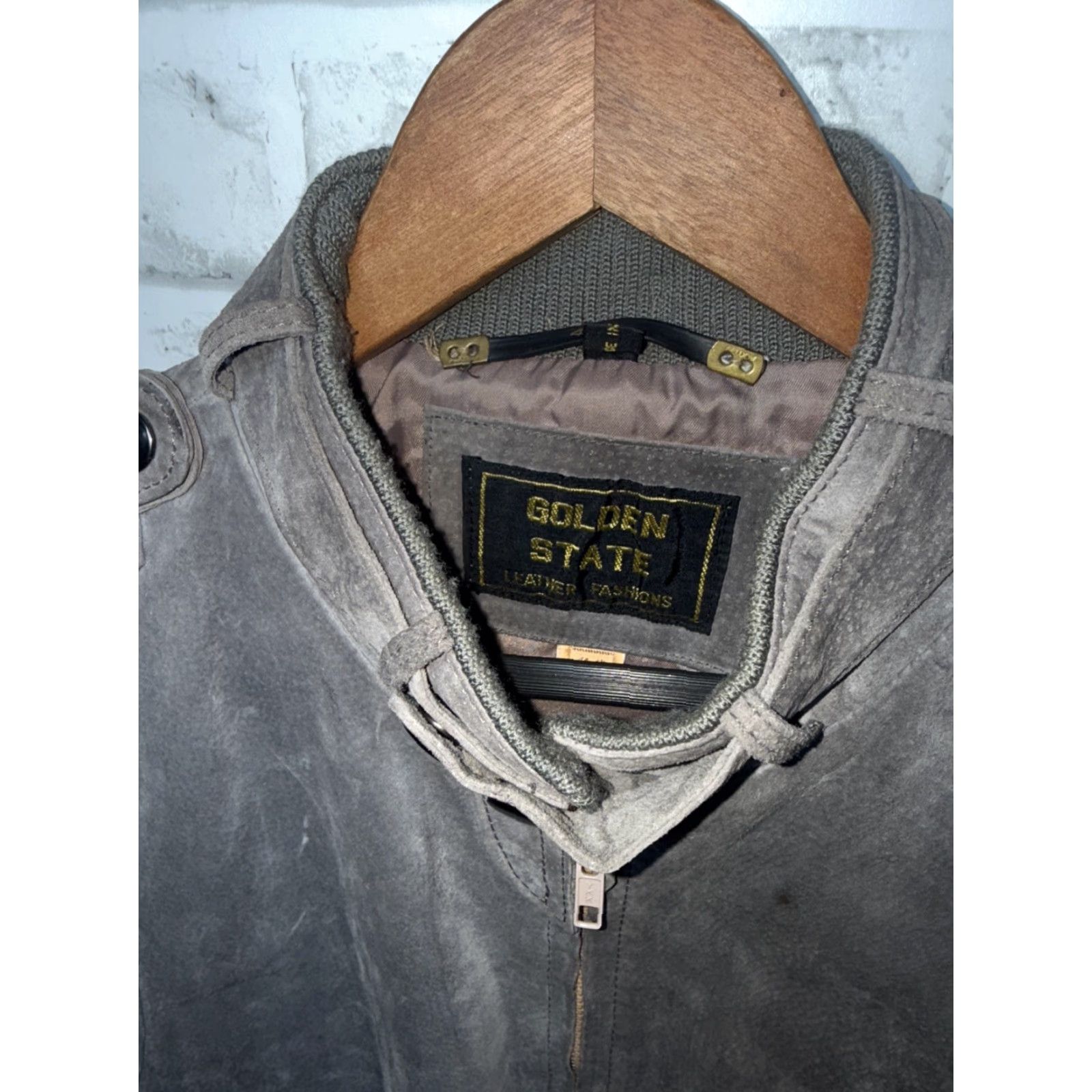 Vintage VTG Golden State Gray Leather Bomber Jacket Mens 42 Regular Size US XS / EU 42 / 0 - 2 Thumbnail