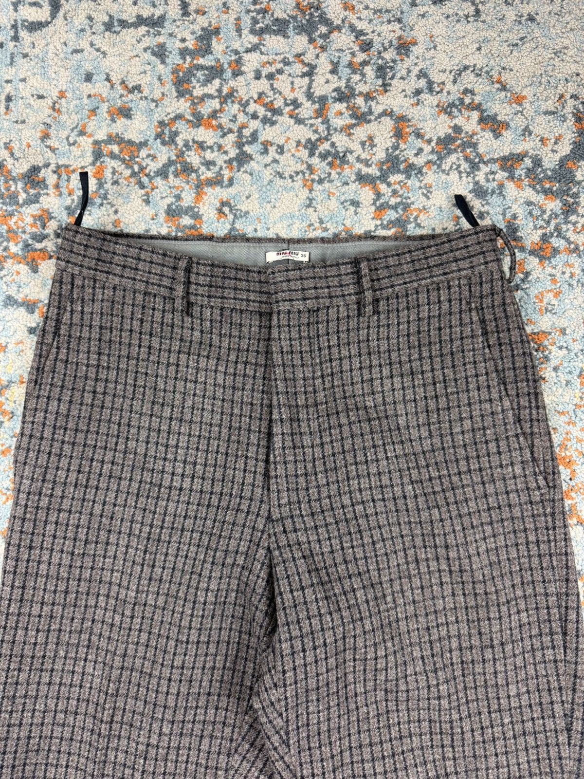 Designer × Miu Miu × Vintage Vintage y2k Miu Miu tweed checked wool cashmere pants Size 25" / US 0 / IT 36 - 7 Thumbnail