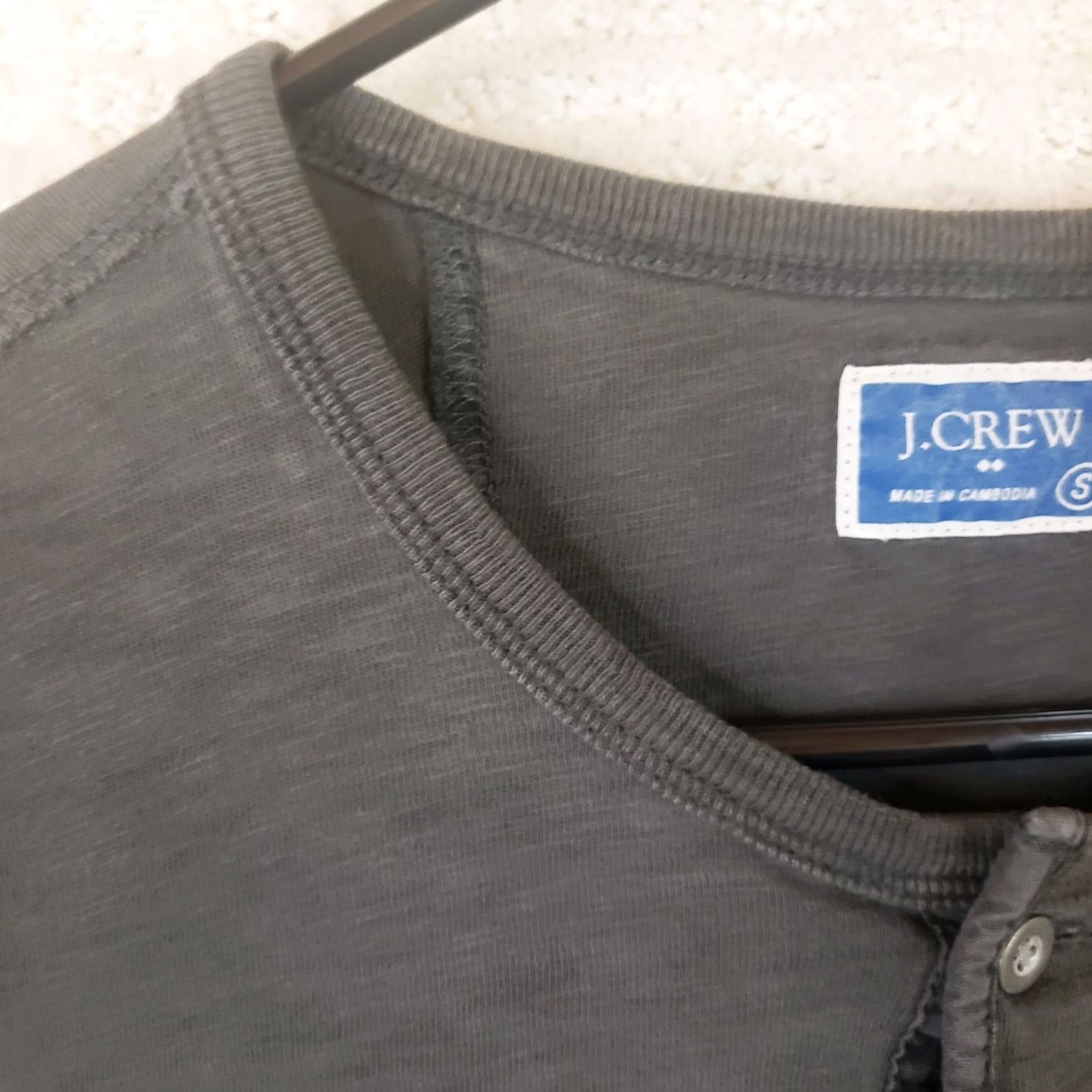 J.Crew J.CREW Henley Shirt Mens L Dark Gray Cotton Long Sleeve Preppy Casual Shirt Size US L / EU 52-54 / 3 - 6 Thumbnail