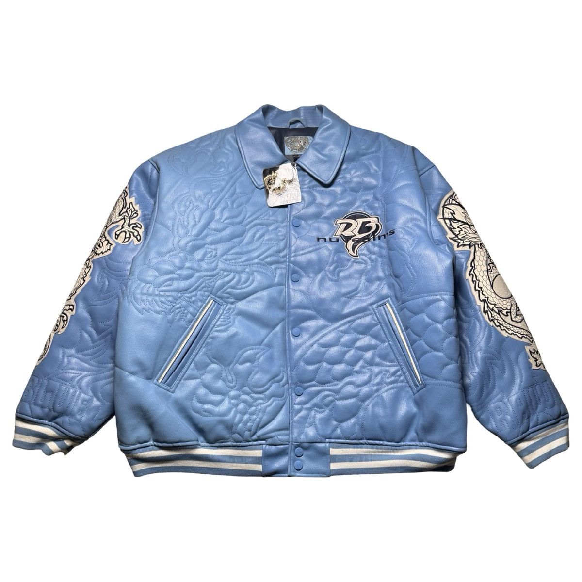 Raw Blue Leather Jacket | Grailed