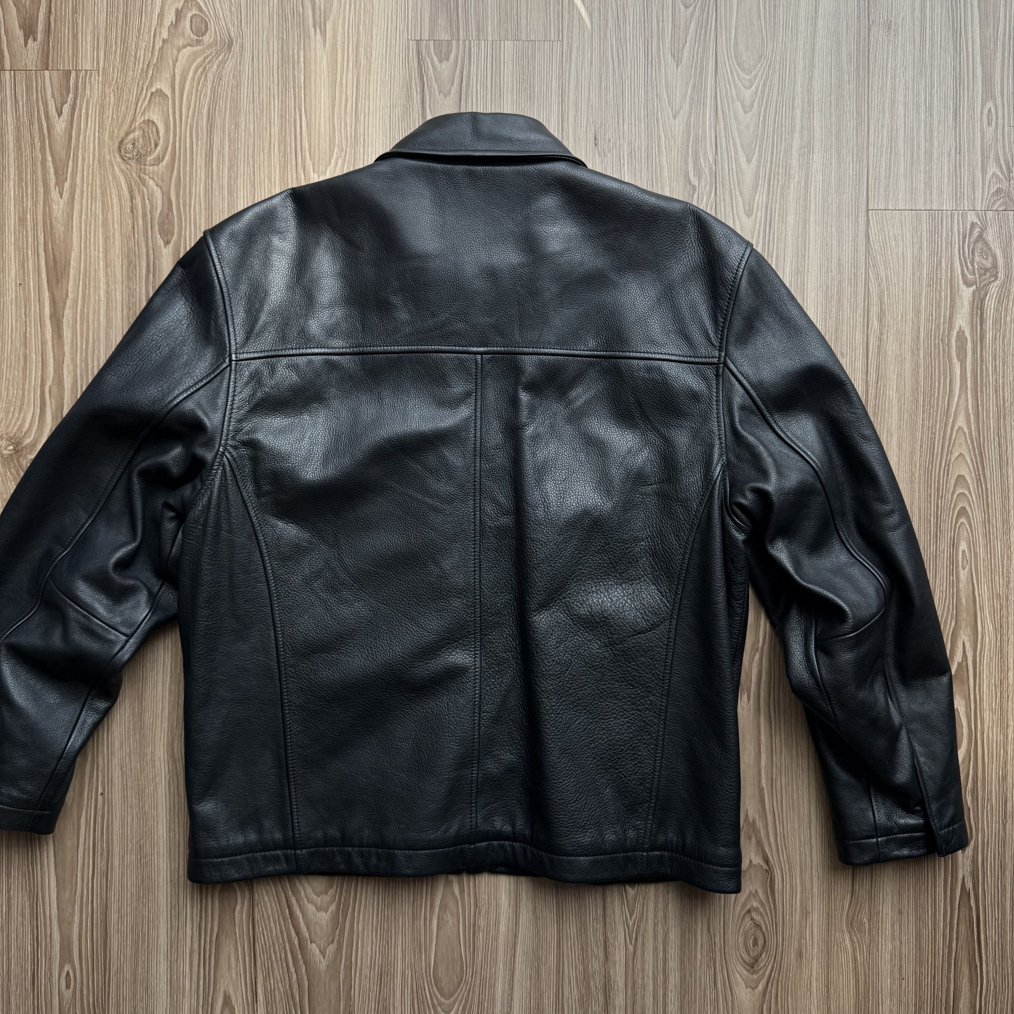 Jos. A. Bank × Vintage Collared Zip Up Leather Jacket Size US M / EU 48-50 / 2 - 5 Thumbnail