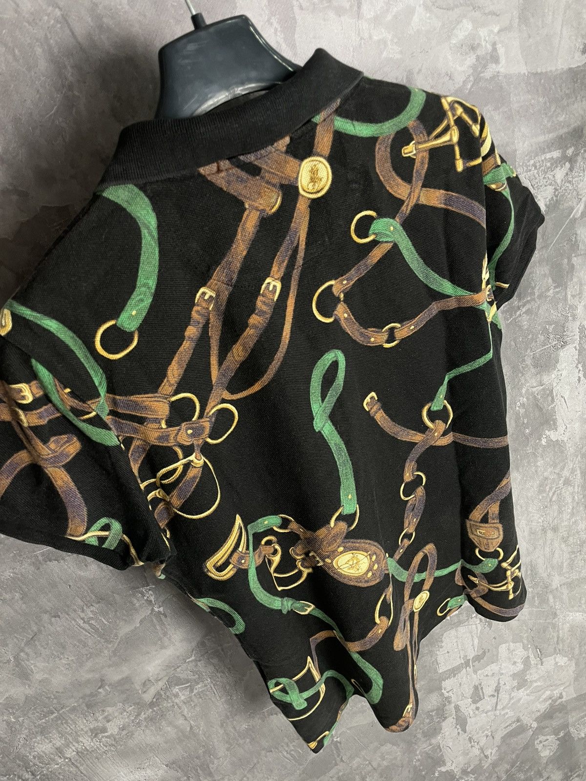 Polo Ralph Lauren × Ralph Lauren Polo Ralph Lauren Vintage Crazy Chains And Belts Logo Polo T Size L / US 10 / IT 46 - 13 Thumbnail