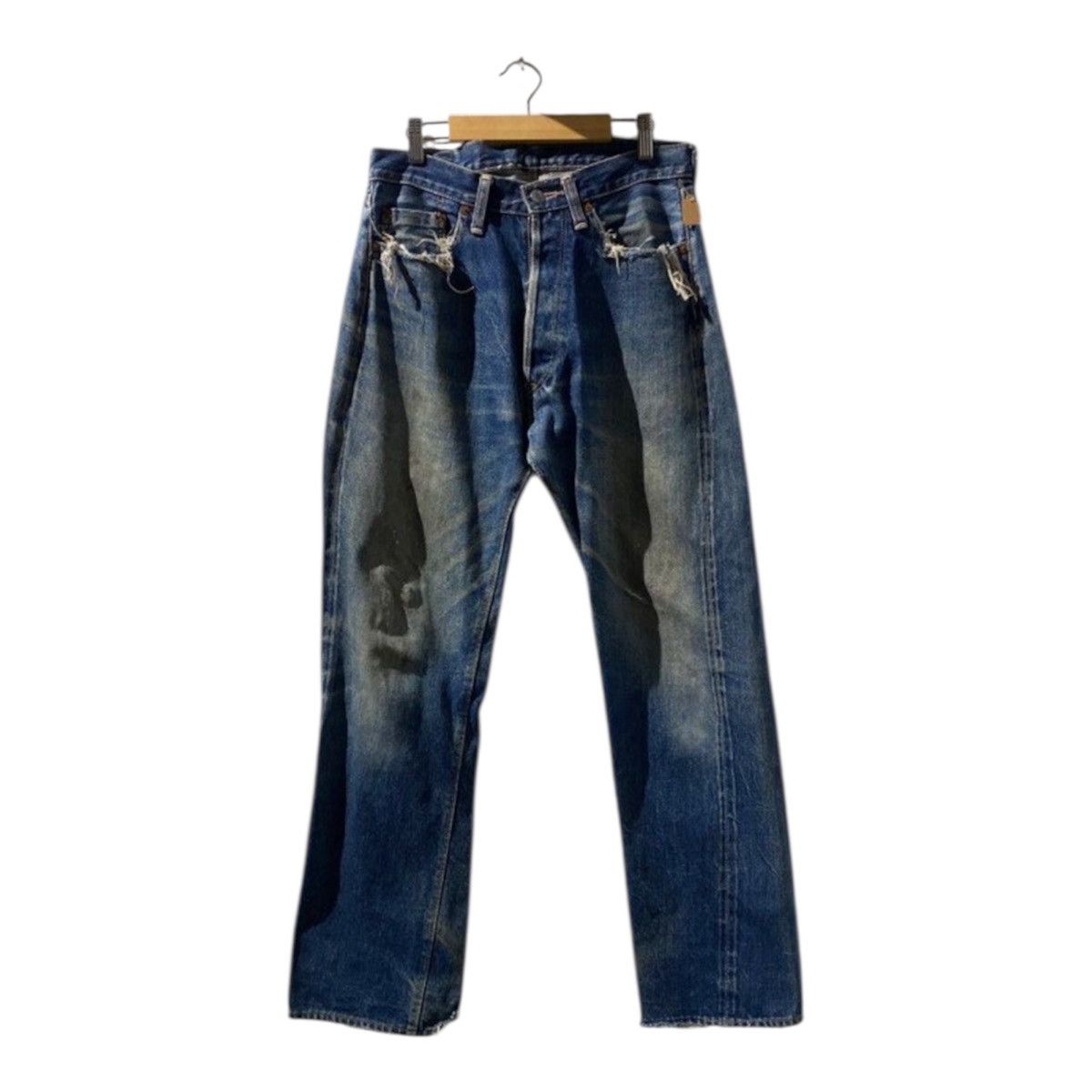 Denime × Vintage × Warehouse Vintage 90s Denime japan Jeans leather patches distressed Size US 31 - 1 Thumbnail