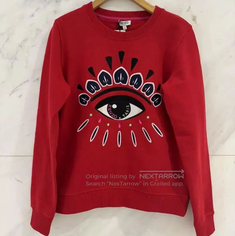 Kenzo KENZO Red Cotton Embroidered Long Sleeve Sweatshirt . Size S / US 4 / IT 40 - 1 Thumbnail