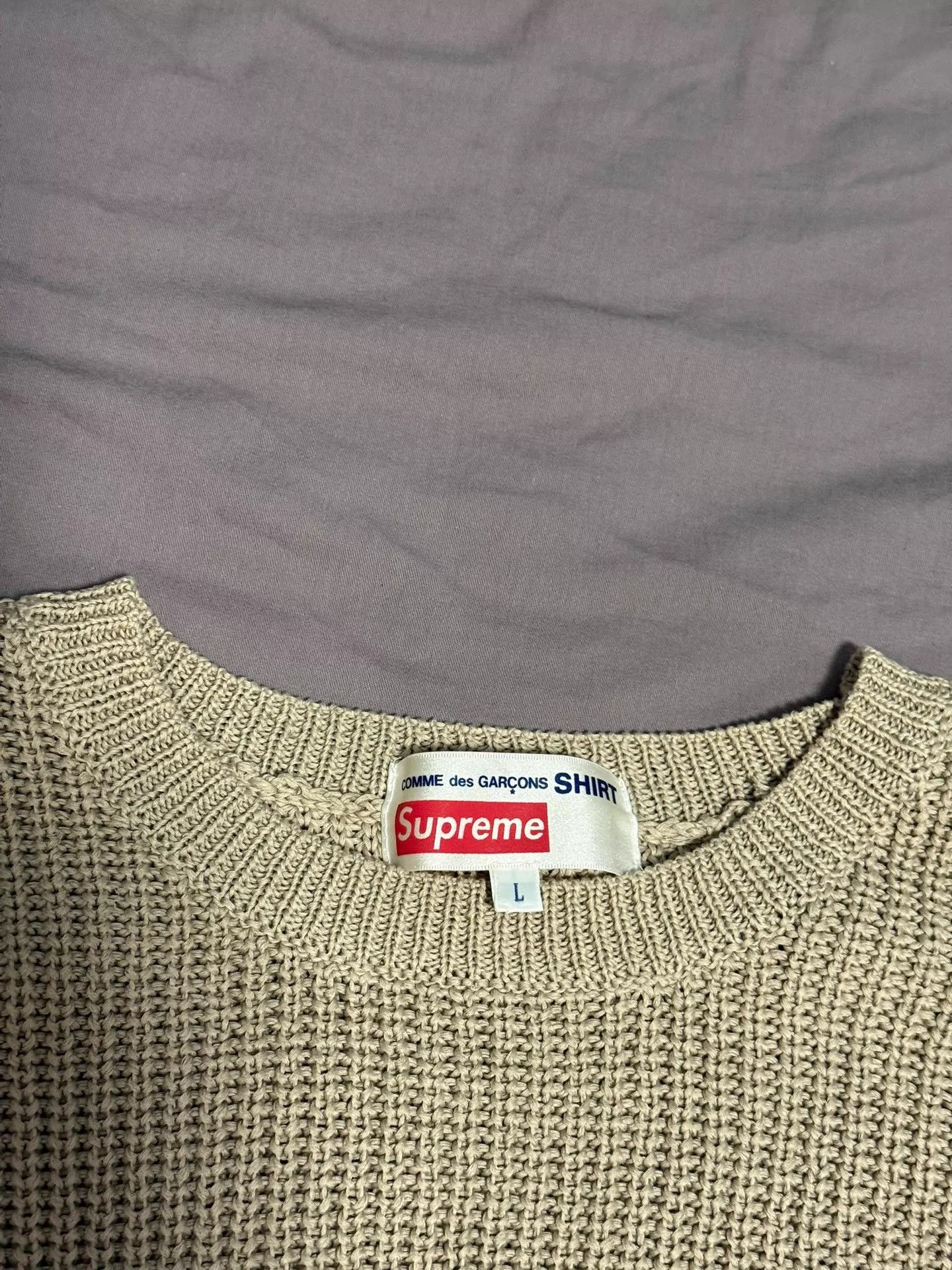 Supreme Supreme CDG Tan Sweater L (New, Slight Yellowing) Size US L / EU 52-54 / 3 - 4 Thumbnail