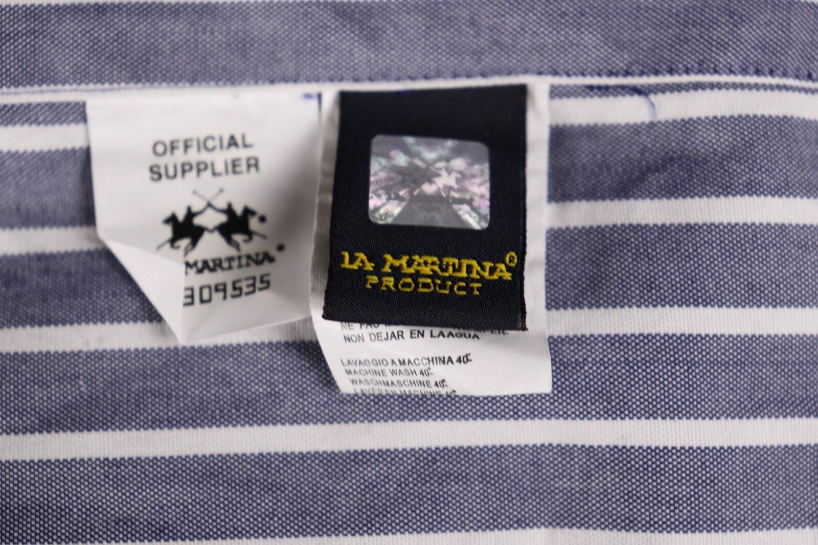 La Martina La Martina Blue Stripe Button Blouse Shirt Size M Size M / US 6-8 / IT 42-44 - 12 Thumbnail