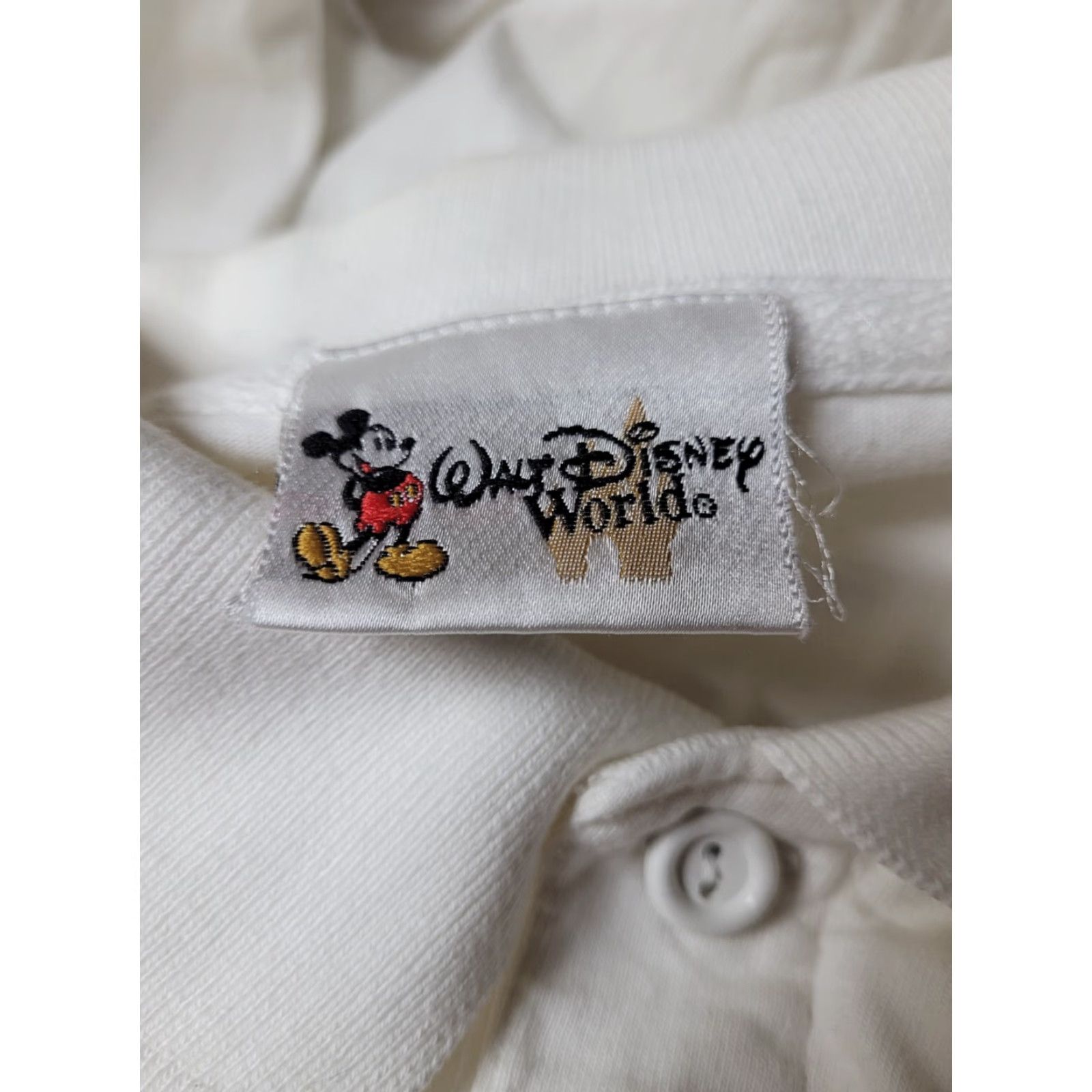 Disney VTG 00s Disney World Golf Polo Shirt XL White Disney Golf Polo Shirt Mens Reg 100% Cotton Short Sleeve Size US XL / EU 56 / 4 - 3 Thumbnail