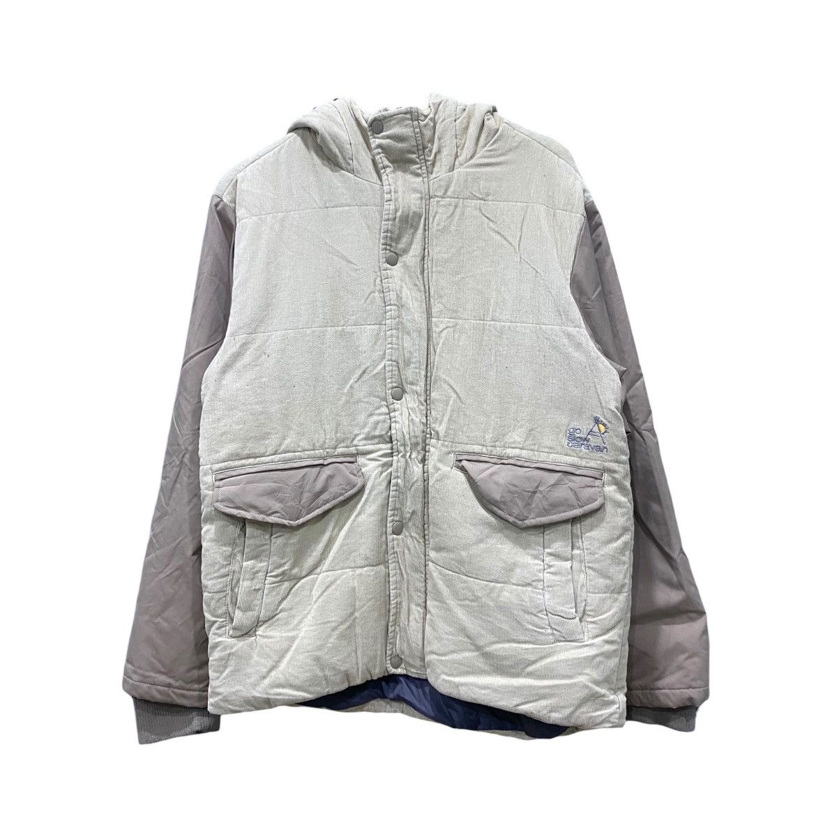 go slow caravan Go Slow Caravan Japan Gorpcore Corduroy Hooded Puffer Jacket Size US L / EU 52-54 / 3 - 1 Thumbnail