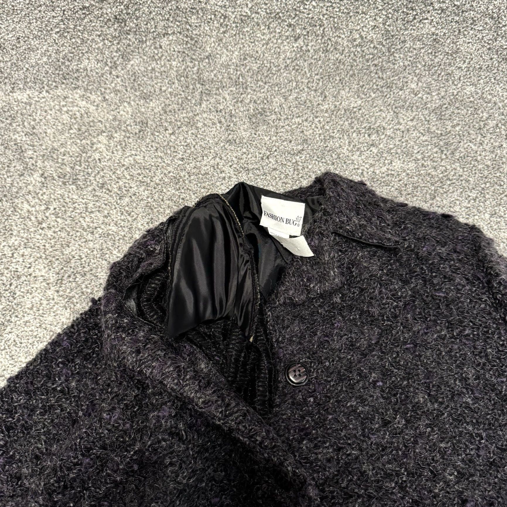 Vintage VINTAGE Fashion Bug Cardigan Sweater Women M Black Purple Mohair 80s Whimsigoth Shoulder Pads Size M / US 6-8 / IT 42-44 - 7 Thumbnail