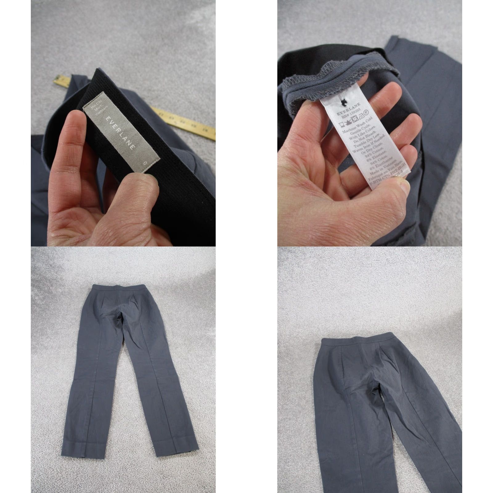 Everlane Everlane Dress Pants Womens 0 Gray Slim Fit Ankle Size 25" / US 0 / IT 36 - 8 Thumbnail