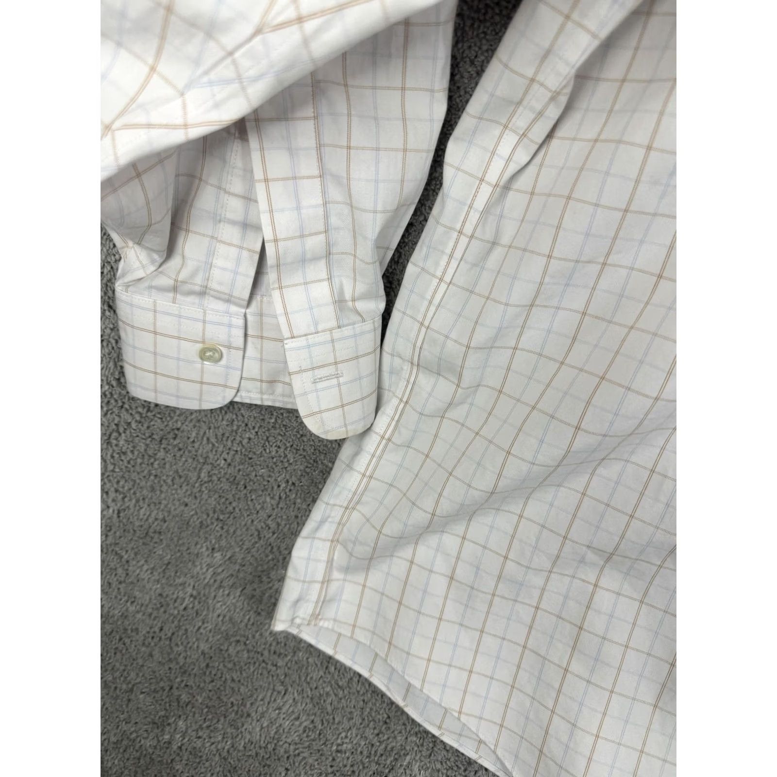 Brooks Brothers Brooks Brothers Dress Shirt Mens 18-35 White Check Traditional Fit Non-Iron Long Sleeve Button-Down Collar 100% Cotton 34/35 Sleeve Mens Size 48R - 2 Thumbnail