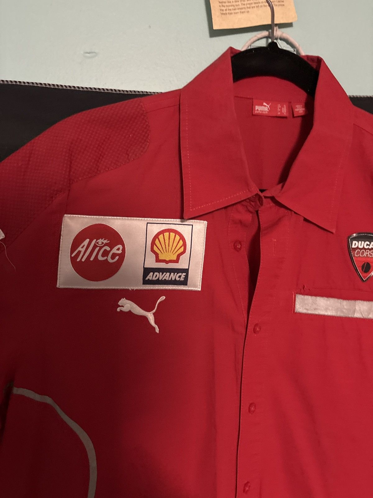 Puma × Vintage 📍 RED VINTAGE PUMA RACING BUTTON UP 📍 Size US XL / EU 56 / 4 - 2 Thumbnail