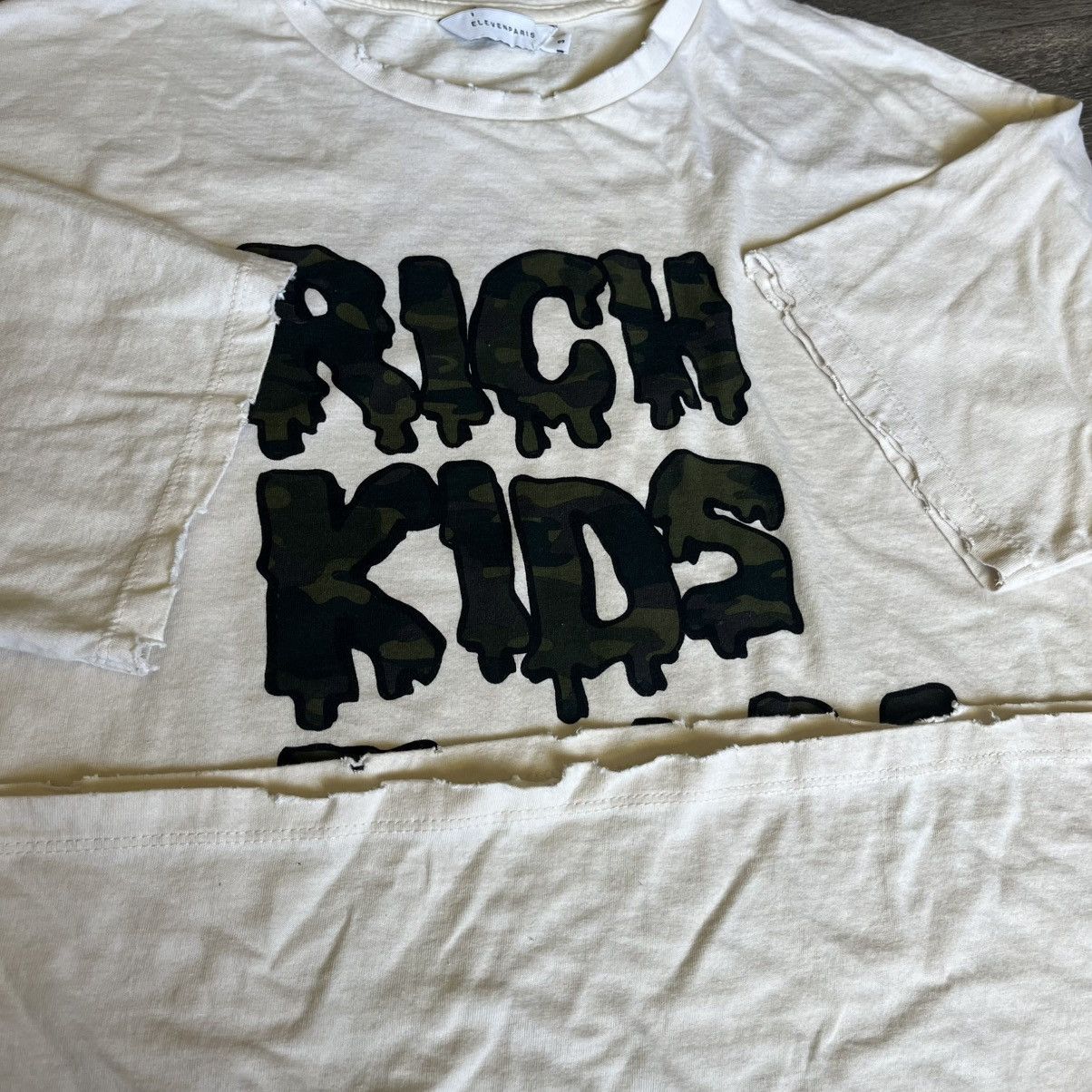 Eleven Paris × Vintage Eleven Paris Rich Kids From Paris Distressed Graphic T Shirt Size US L / EU 52-54 / 3 - 4 Thumbnail