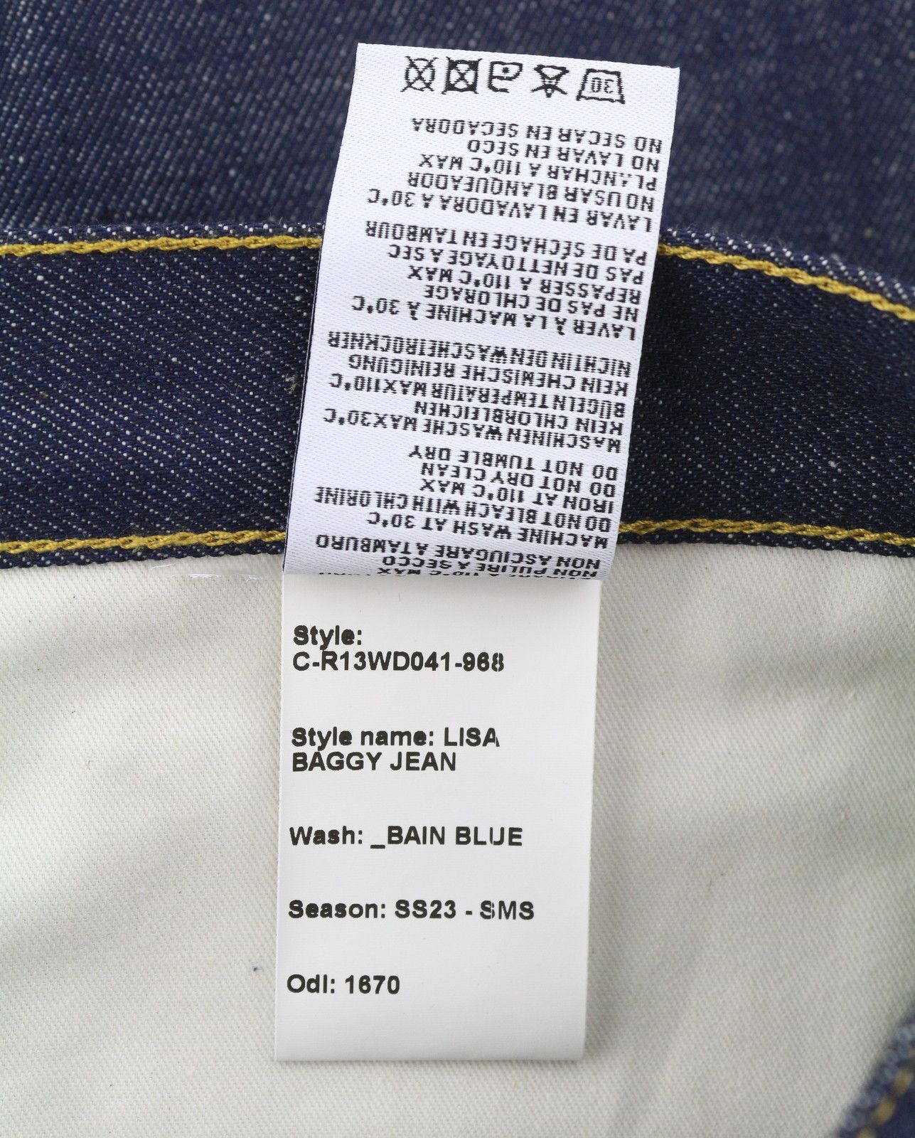 R13 LISA BAGGY 27 Bain Blue Rigid Denim 88192 Size 27" / US 4 / IT 40 - 7 Thumbnail