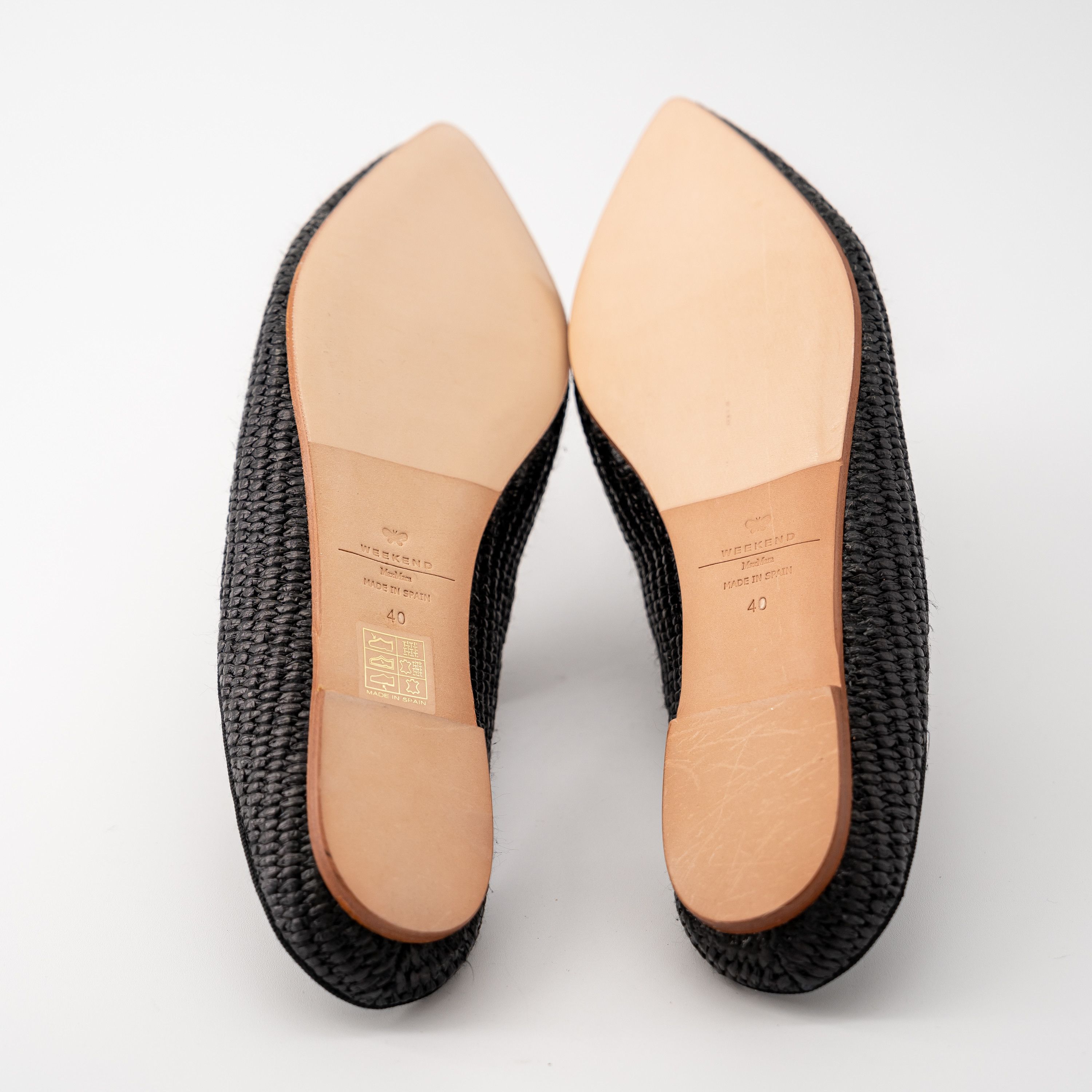 Weekend Max Mara 40 Max Mara Weekend Black Tela Raffia Mules Slippers Slip on Size US 10 / IT 40 - 6 Thumbnail