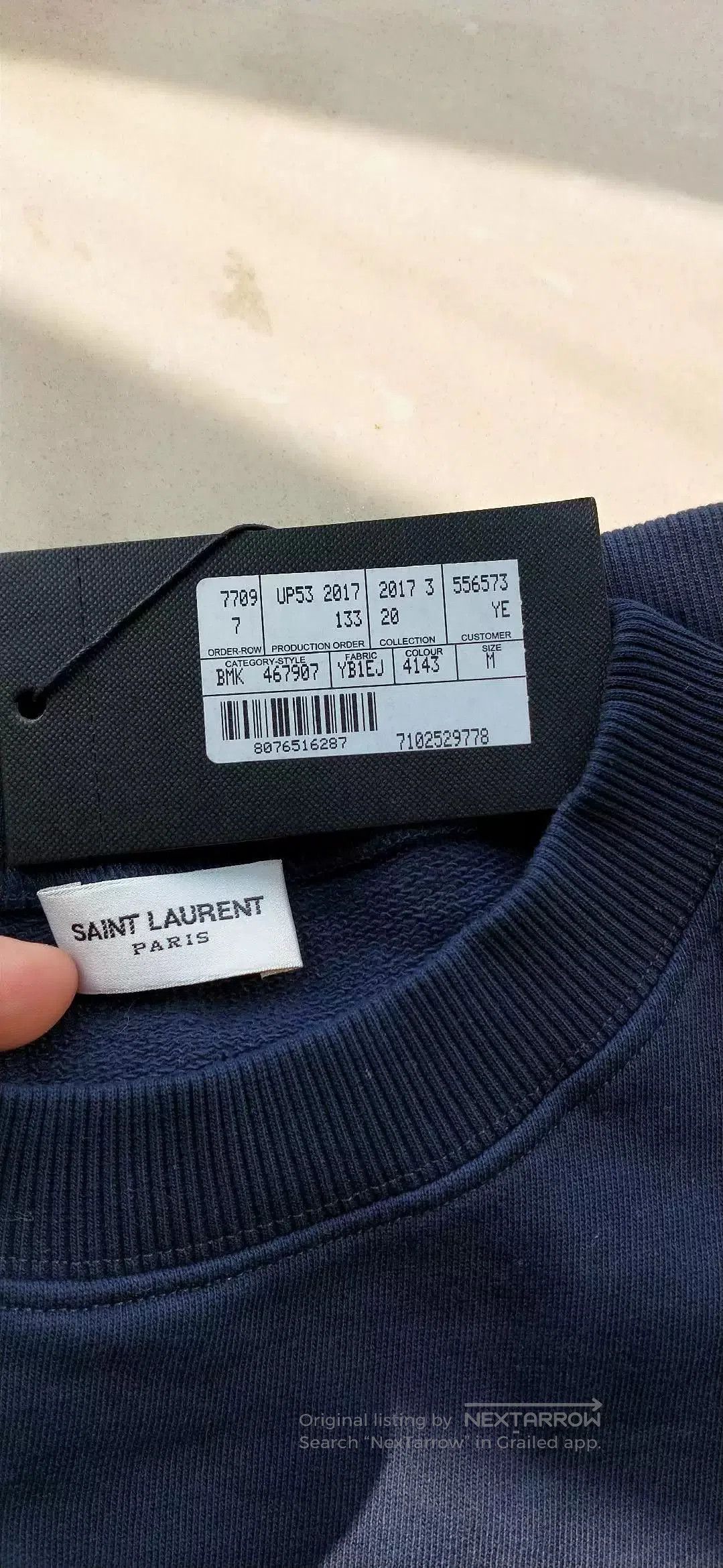 Saint Laurent Paris Saint Laurent Men's UNIVERSITE Logo Sweatshirt. Size US M / EU 48-50 / 2 - 6 Thumbnail