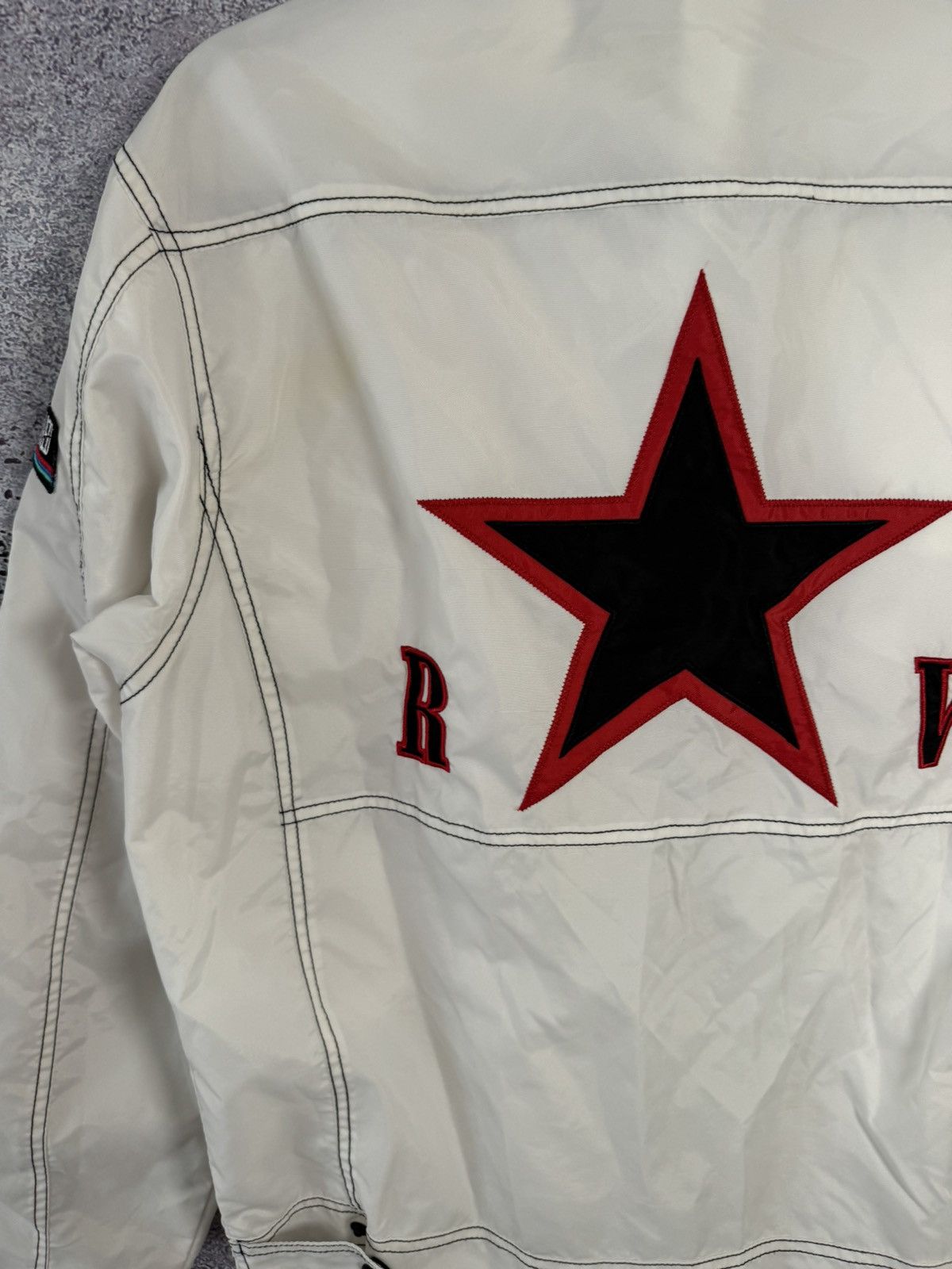Vintage Reclaimed Vintage Biker Jacket Nylon White Men’s XS size Size US XS / EU 42 / 0 - 16 Thumbnail