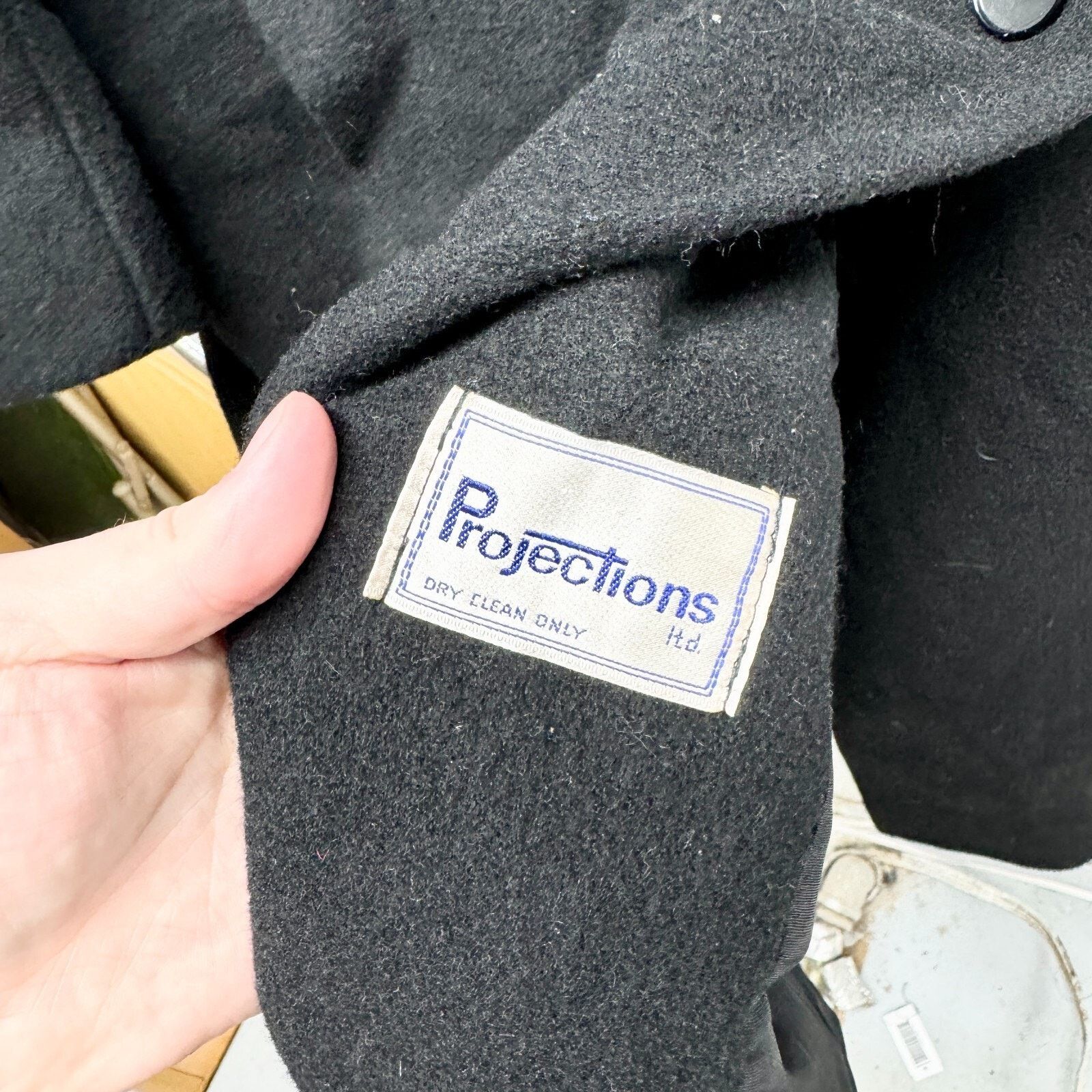 Vintage Vintage Projections Coat Black Peacoat Button Front Outdoor Size L / US 10 / IT 46 - 5 Thumbnail