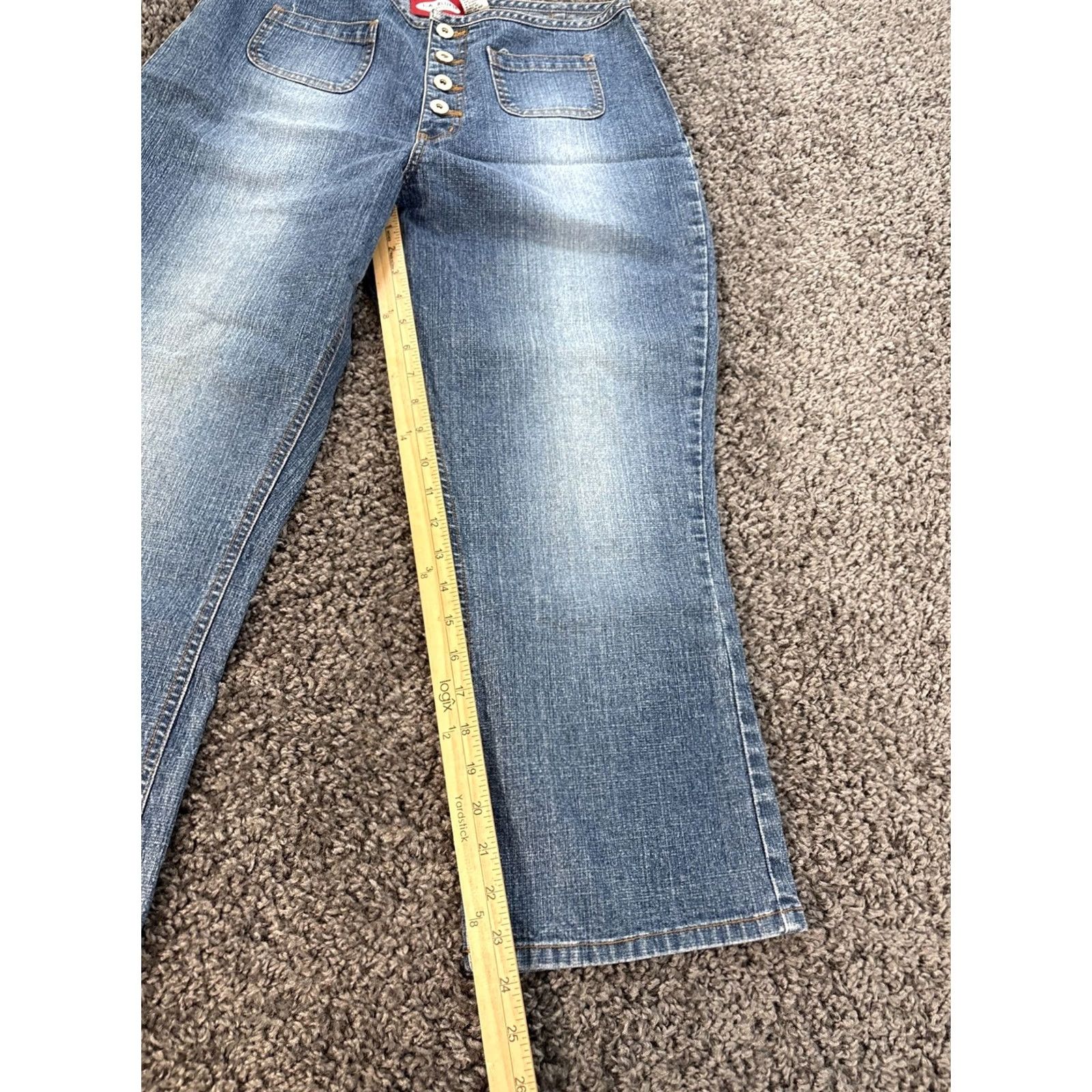 Vintage VINTAGE LA Blues Capri Jeans Womens 32x24 Button Fly Pockets Boho Blue 32 Waist Ladies Jeans Size 24" / US 00 / IT 34 - 2 Thumbnail