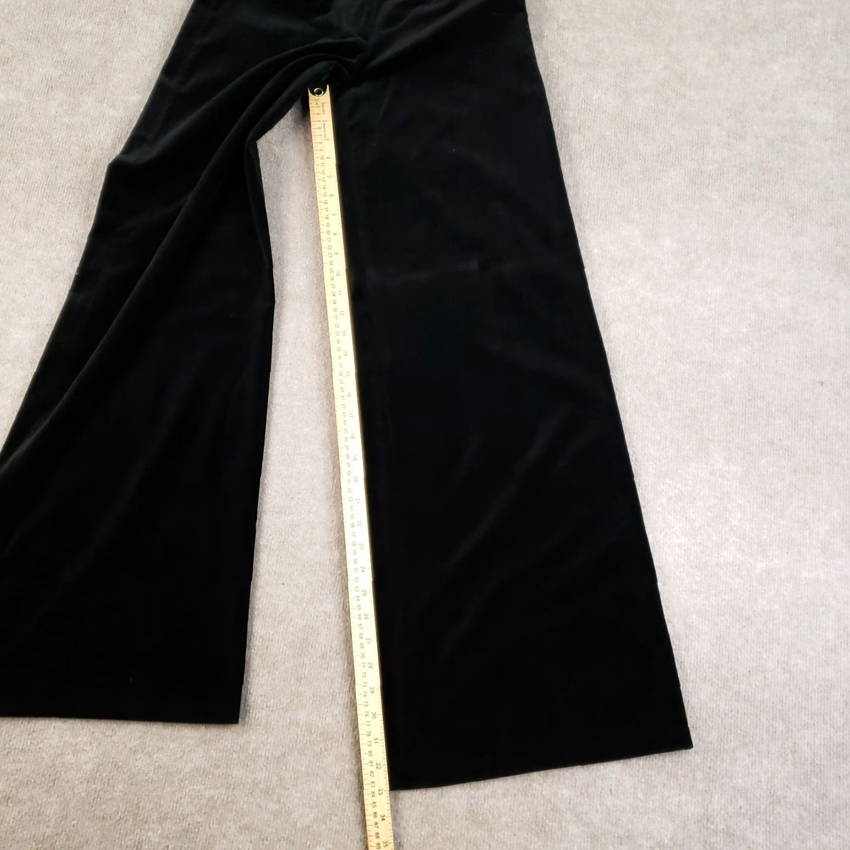 MILLY MILLY Black Velvet Wide Leg Pants Women Size 6 (28x33) Casual Dress Size 28" / US 6 / IT 42 - 2 Thumbnail