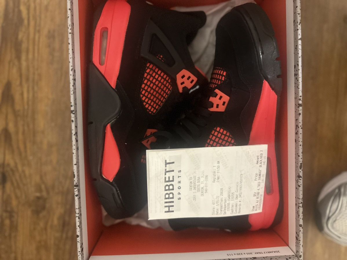Jordan Brand Jordan 4 Red Thunder (gs) Size US 7 / EU 40 - 2 Thumbnail