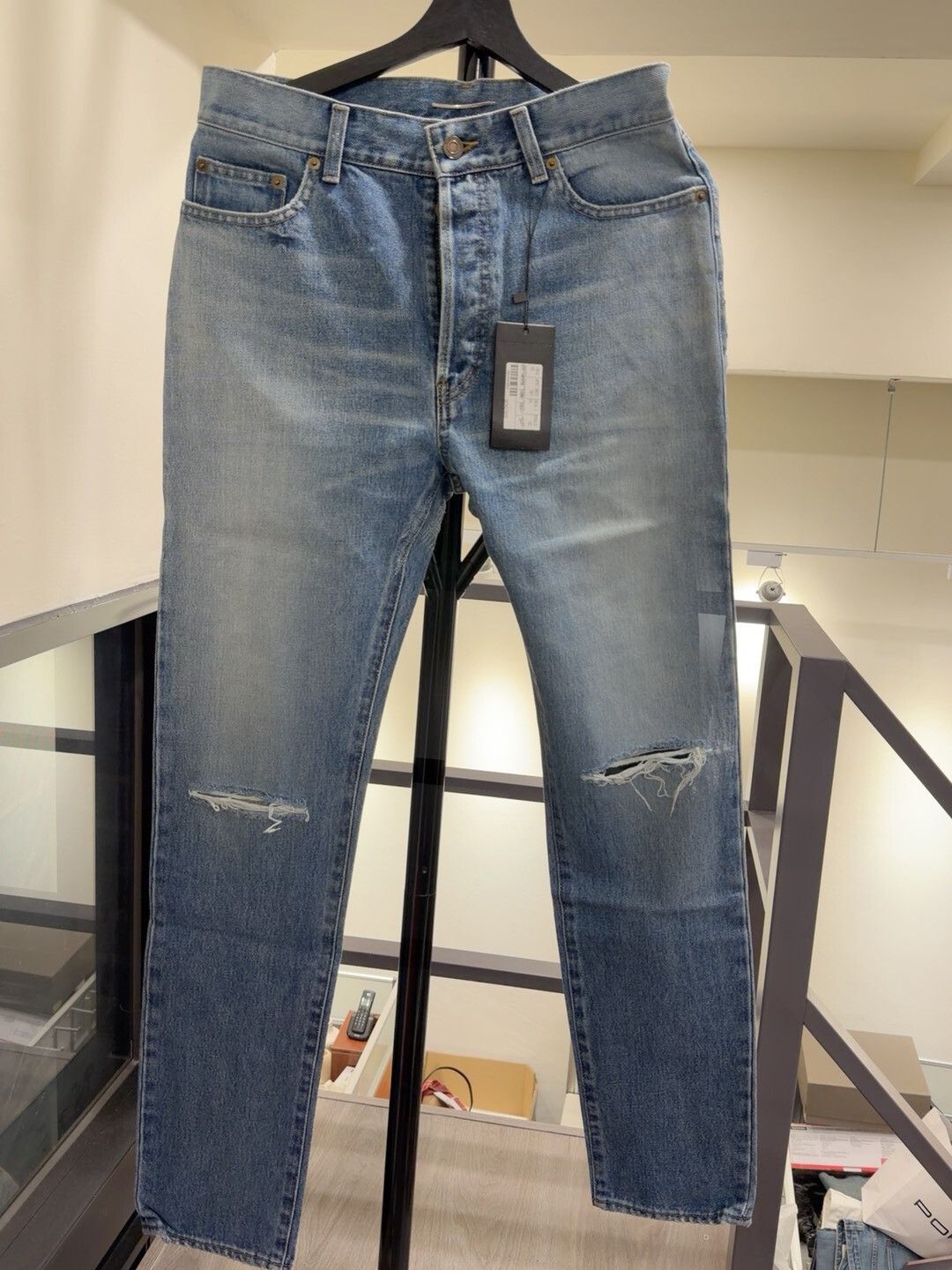 Saint Laurent Paris Saint Laurent Distressed Denim Jeans Size US 30 / EU 46 - 1 Thumbnail