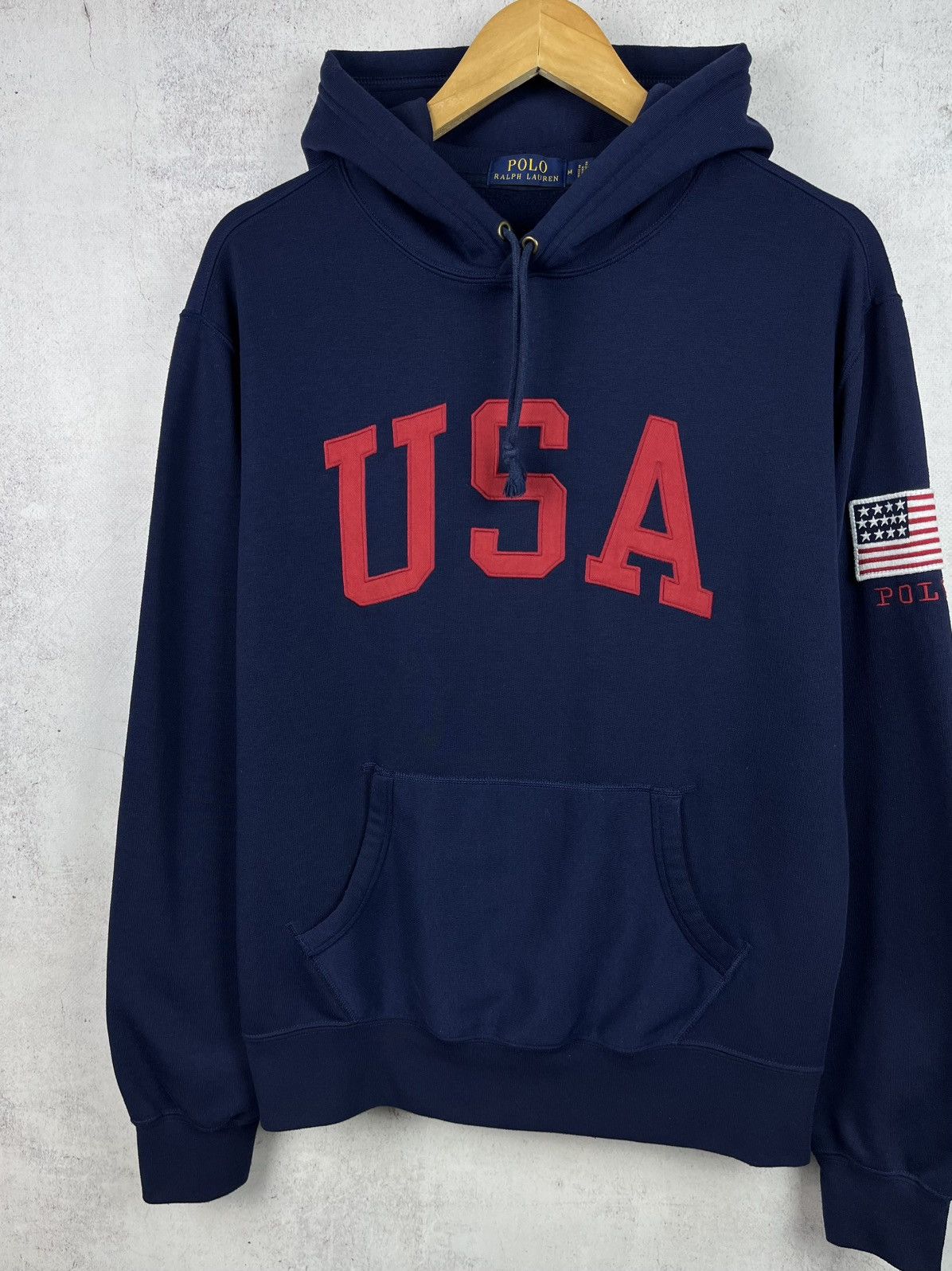 Polo Ralph Lauren Polo Ralph Lauren USA Flag Big Logo Hoodie Hype Y2K Retro Size US M / EU 48-50 / 2 - 2 Thumbnail